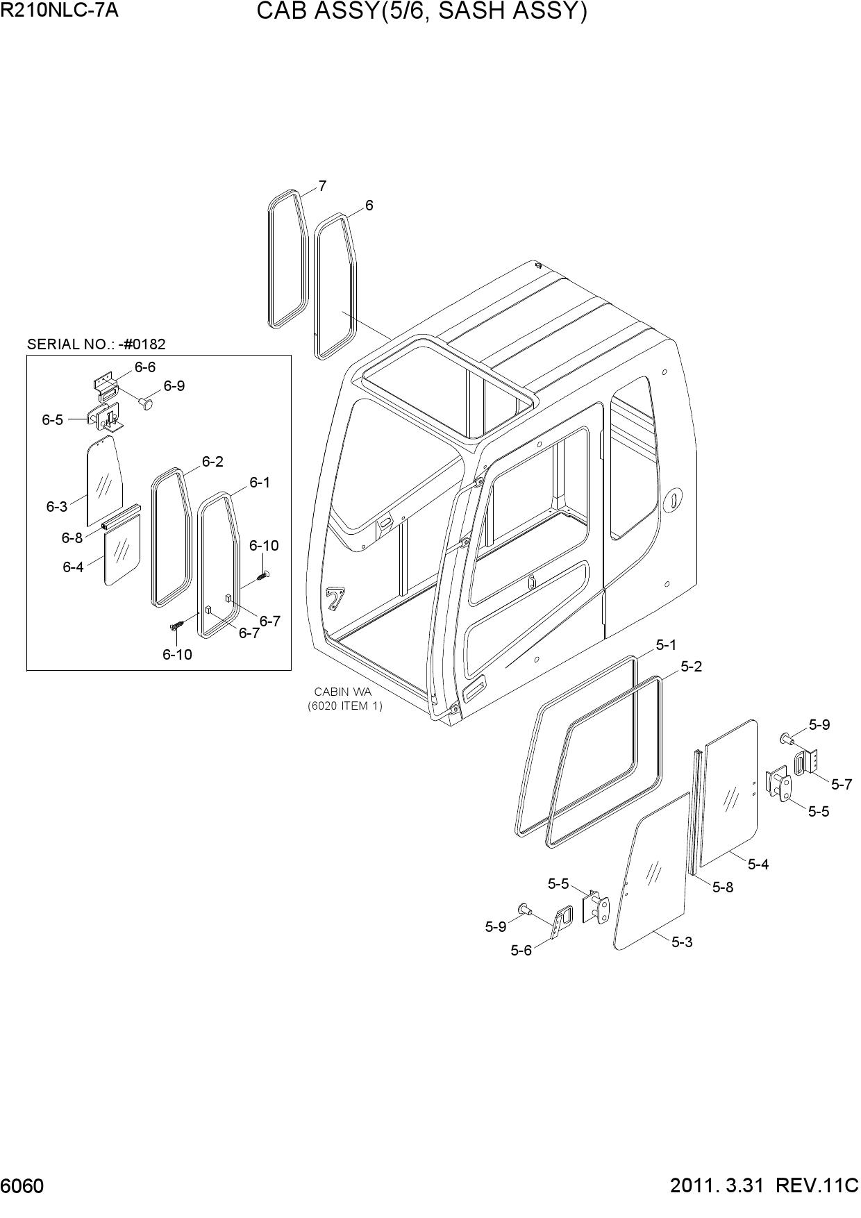 CAB ASSY(5/6, SASH ASSY)