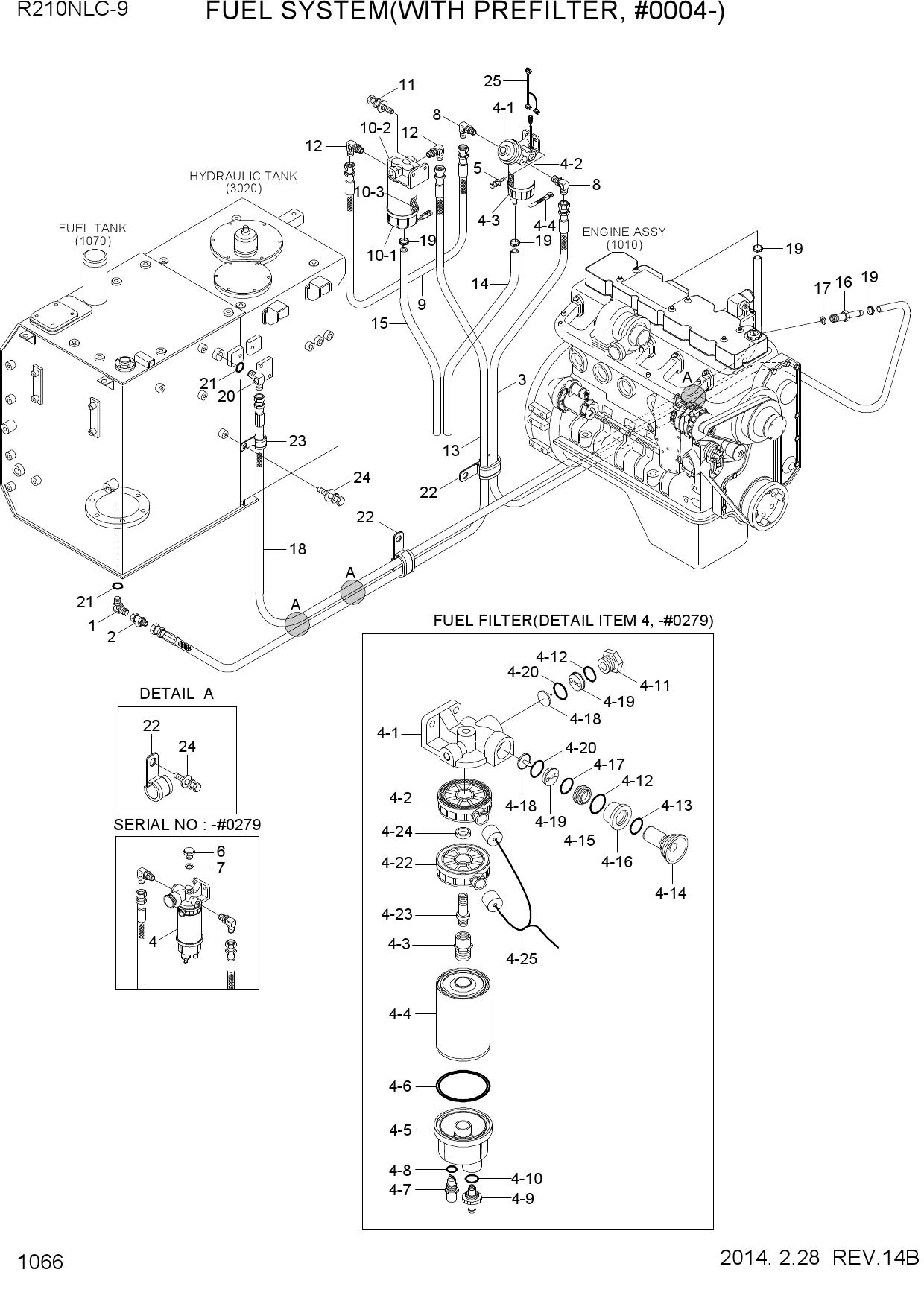 FUEL SYSTEM(WITH PREFILTER, #0004-)