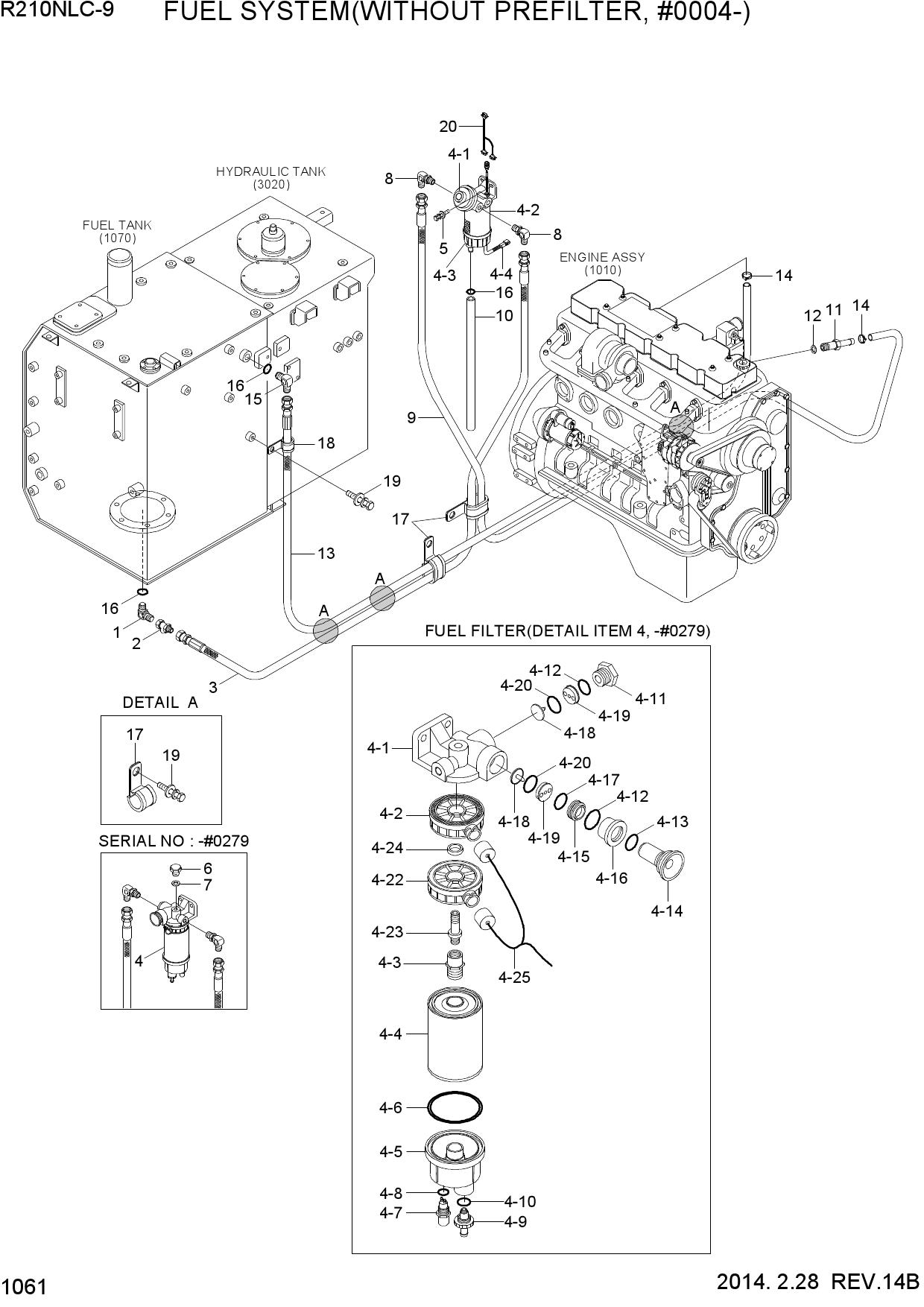 FUEL SYSTEM(WITHOUT PREFILTER, #0004-)