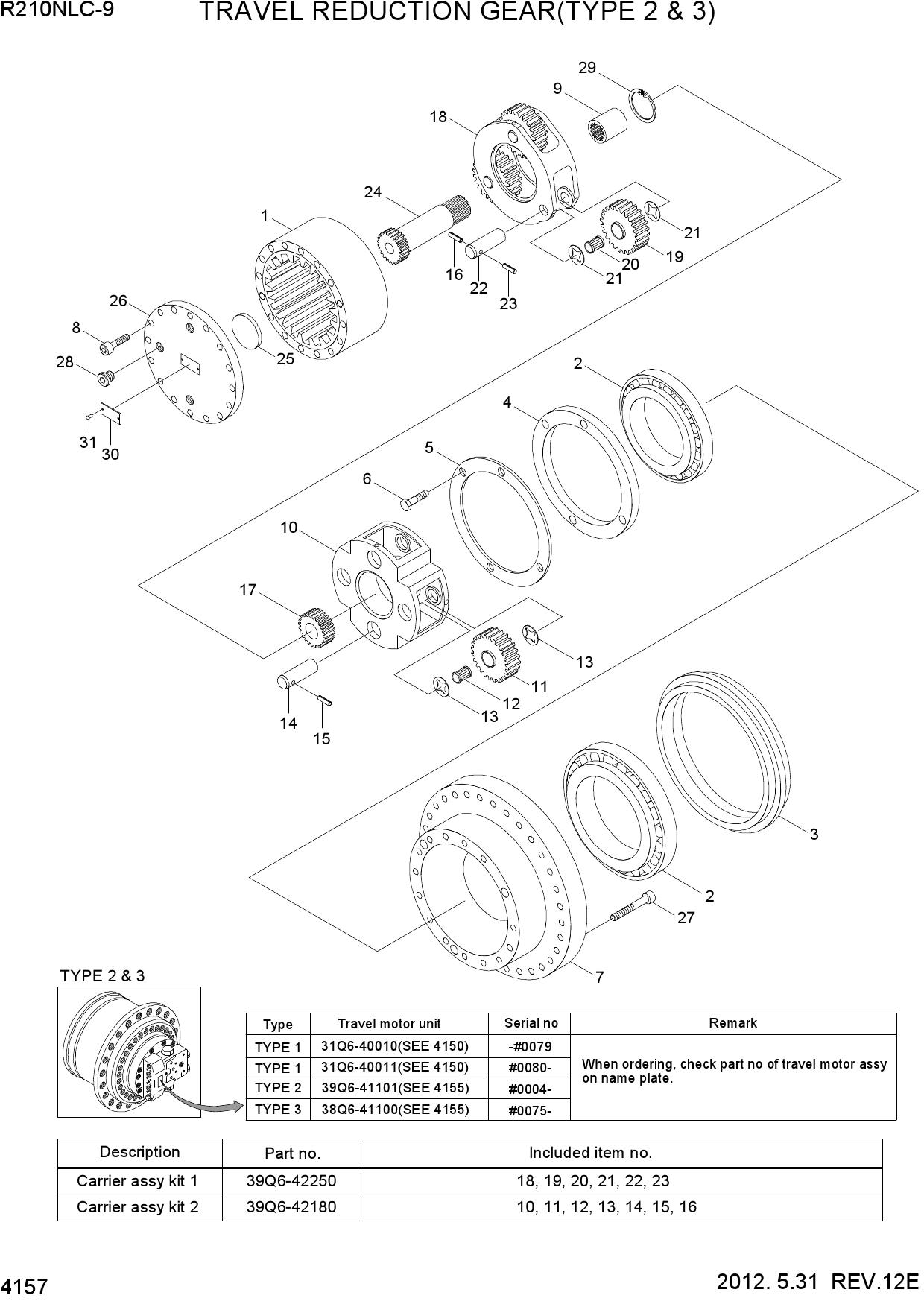 TRAVEL REDUCTION GEAR(TYPE 2 & 3)