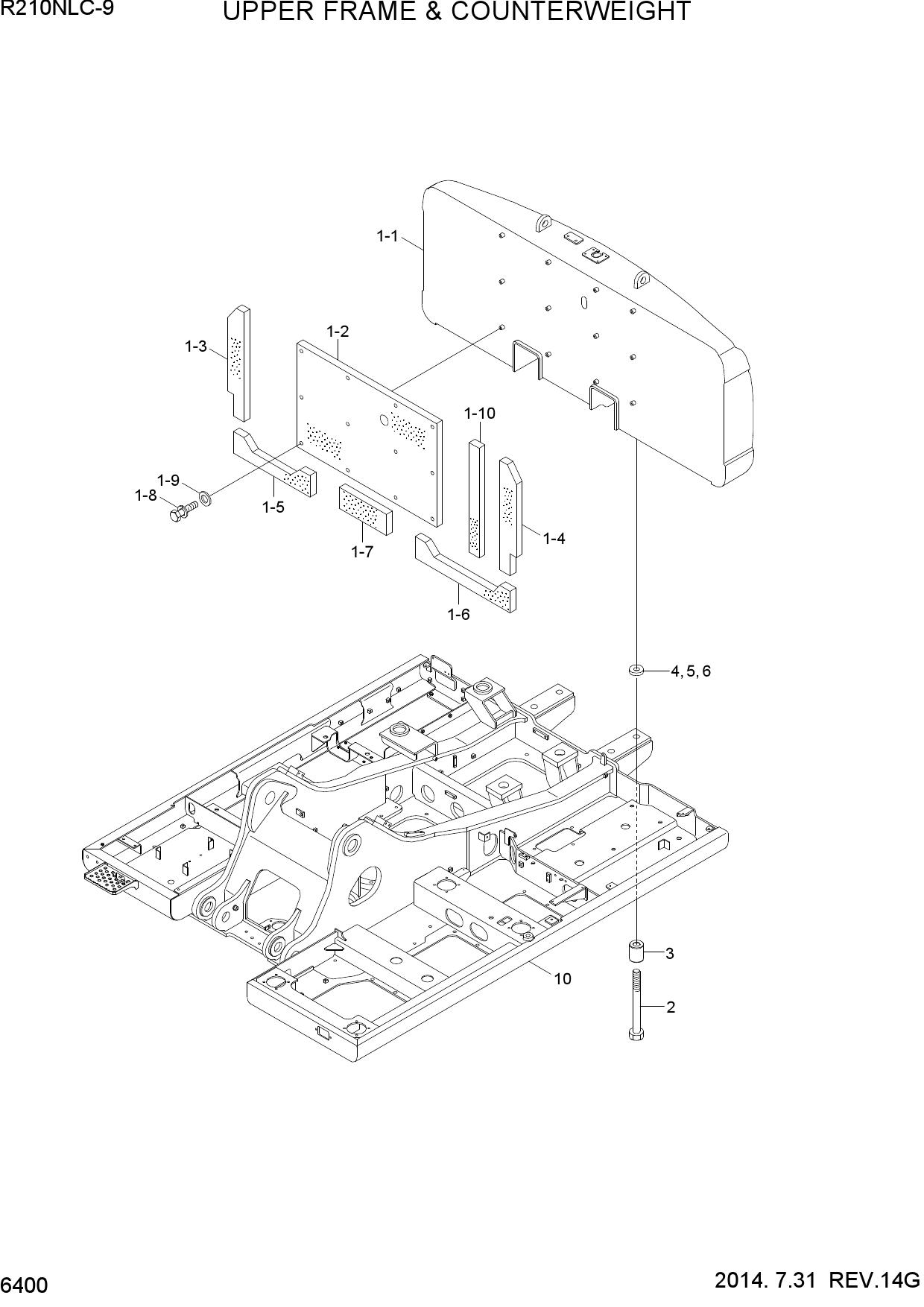 UPPER FRAME & COUNTERWEIGHT