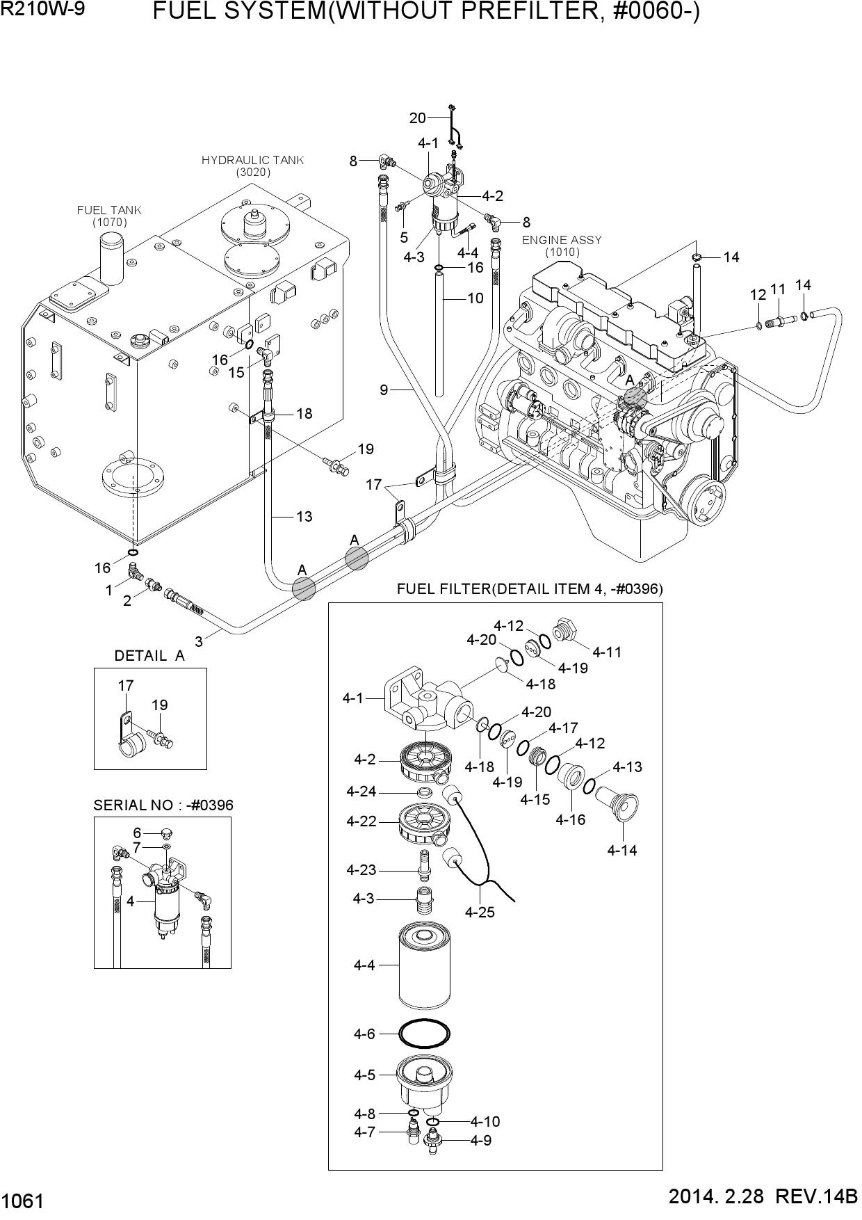 FUEL SYSTEM(WITHOUT PREFILTER, #0060-)