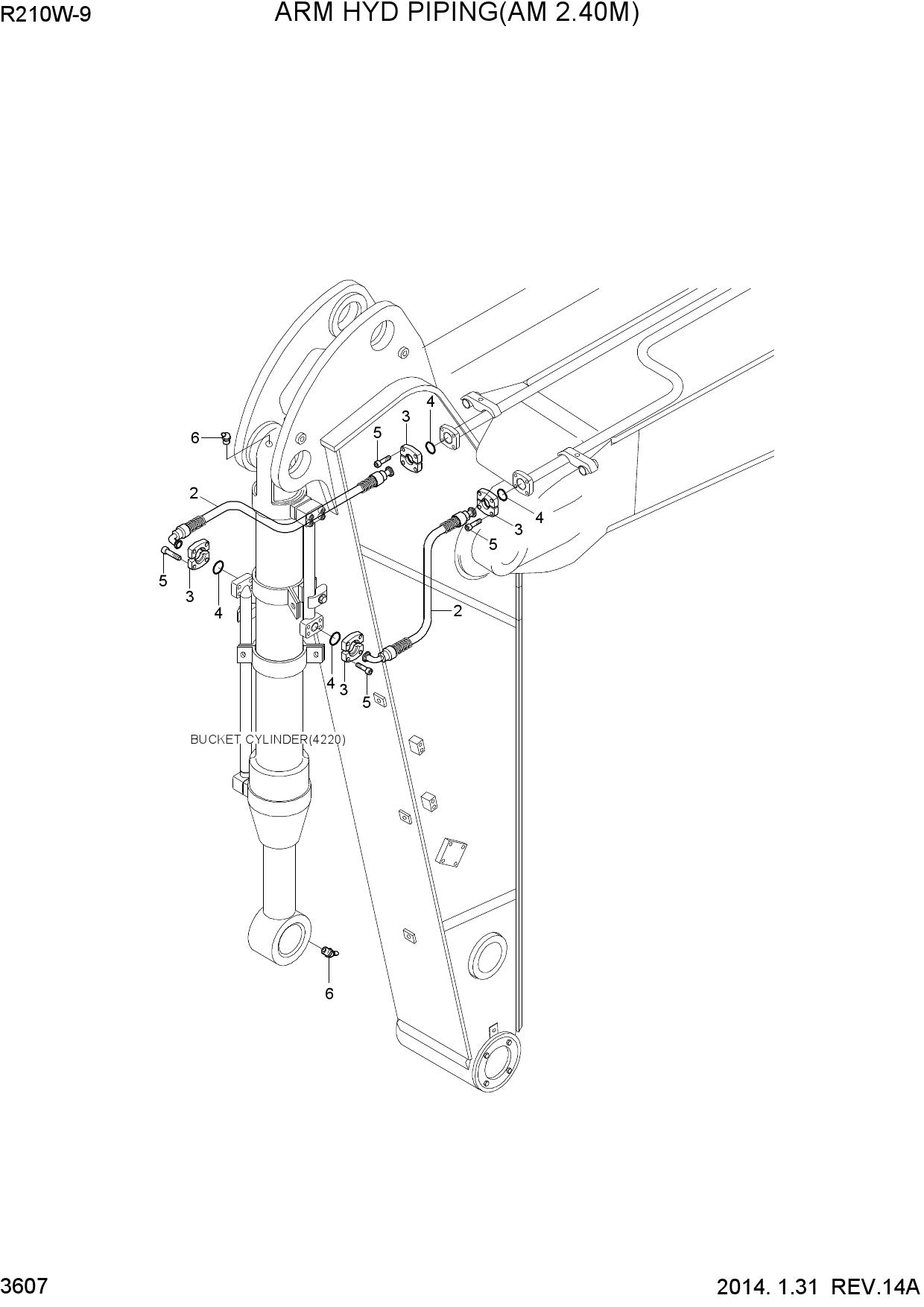 ARM HYD PIPING(2.40M)