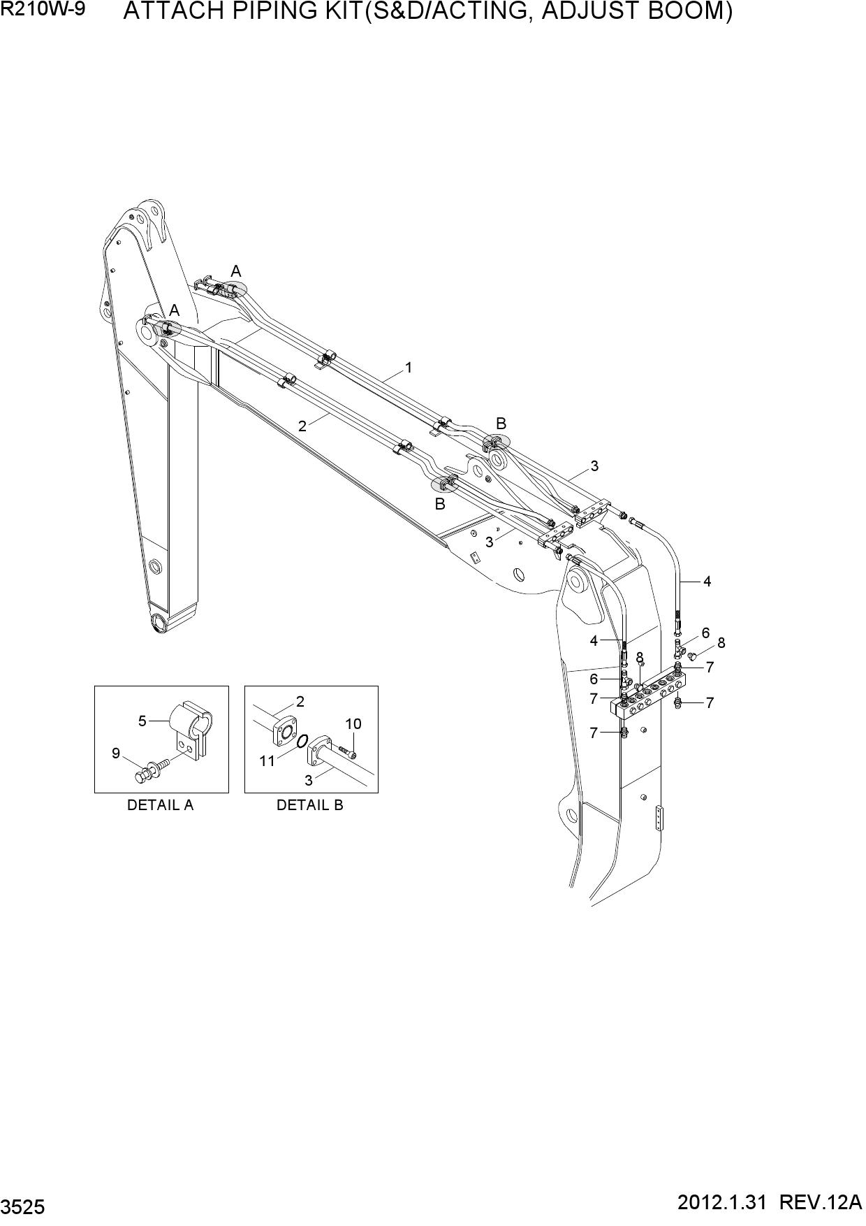 ATTACH PIPING KIT(S&D/ACTING, ADJ/ BOOM)