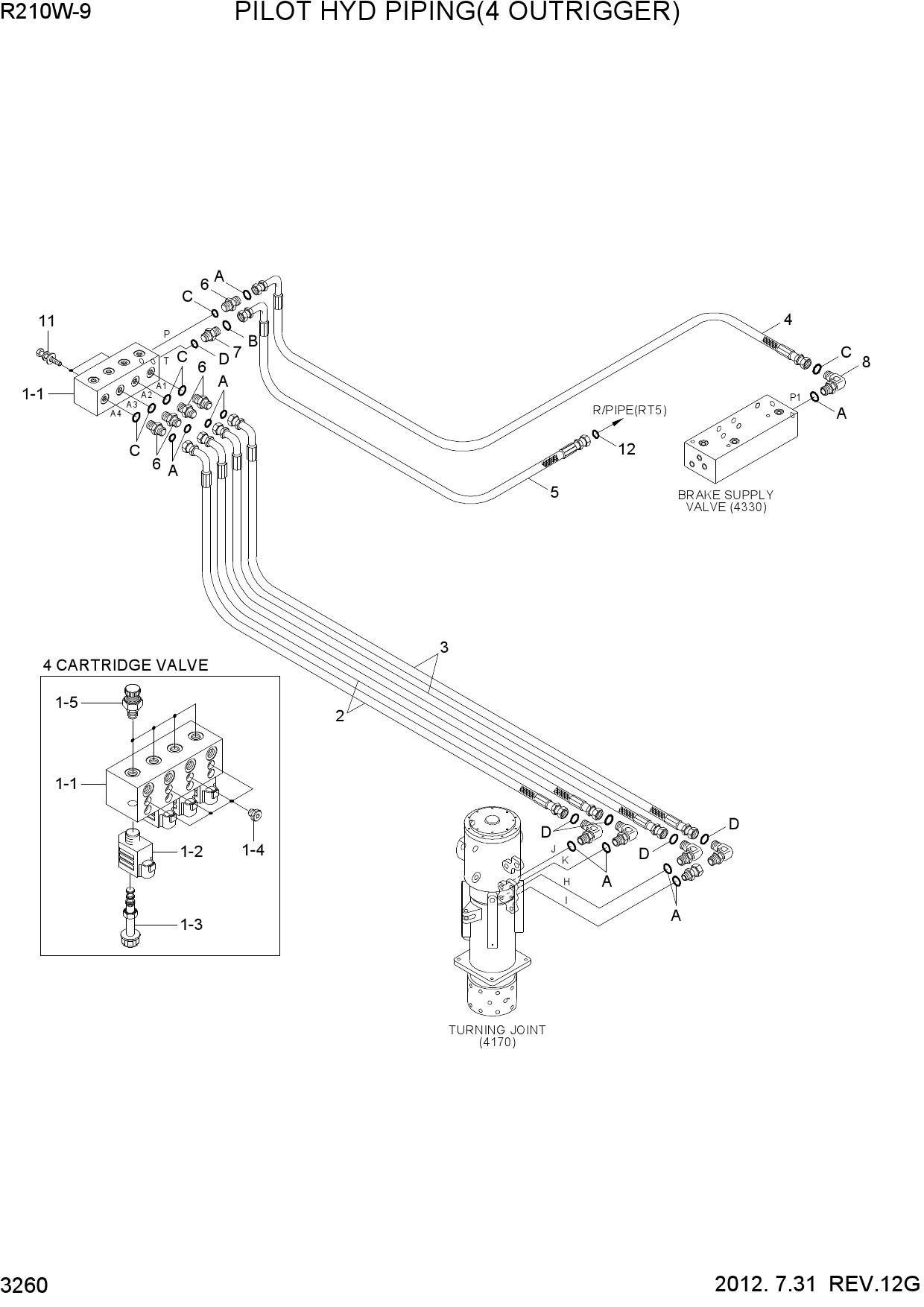 PILOT HYD PIPING(4 OUTRIGGER)