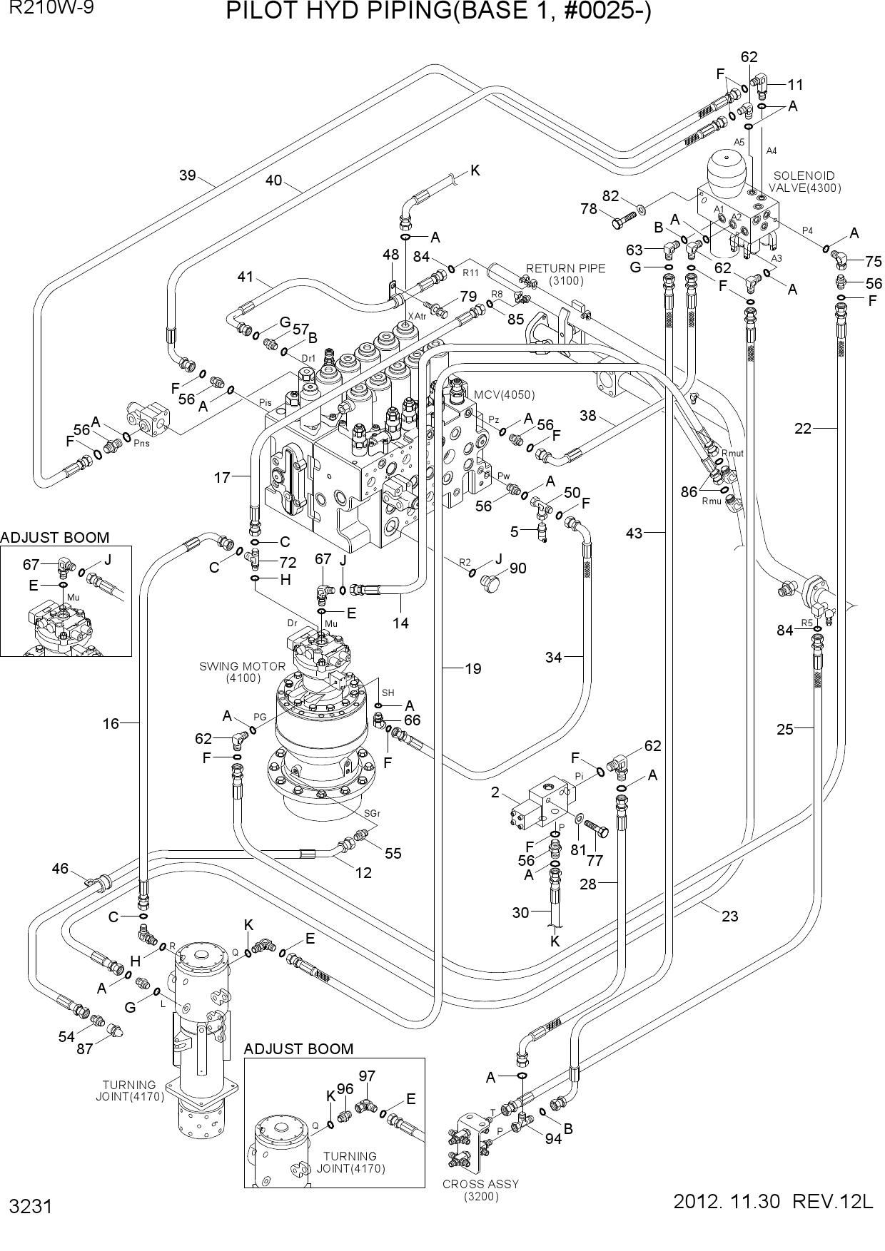 PILOT HYD PIPING(BASE 1, #0025-)