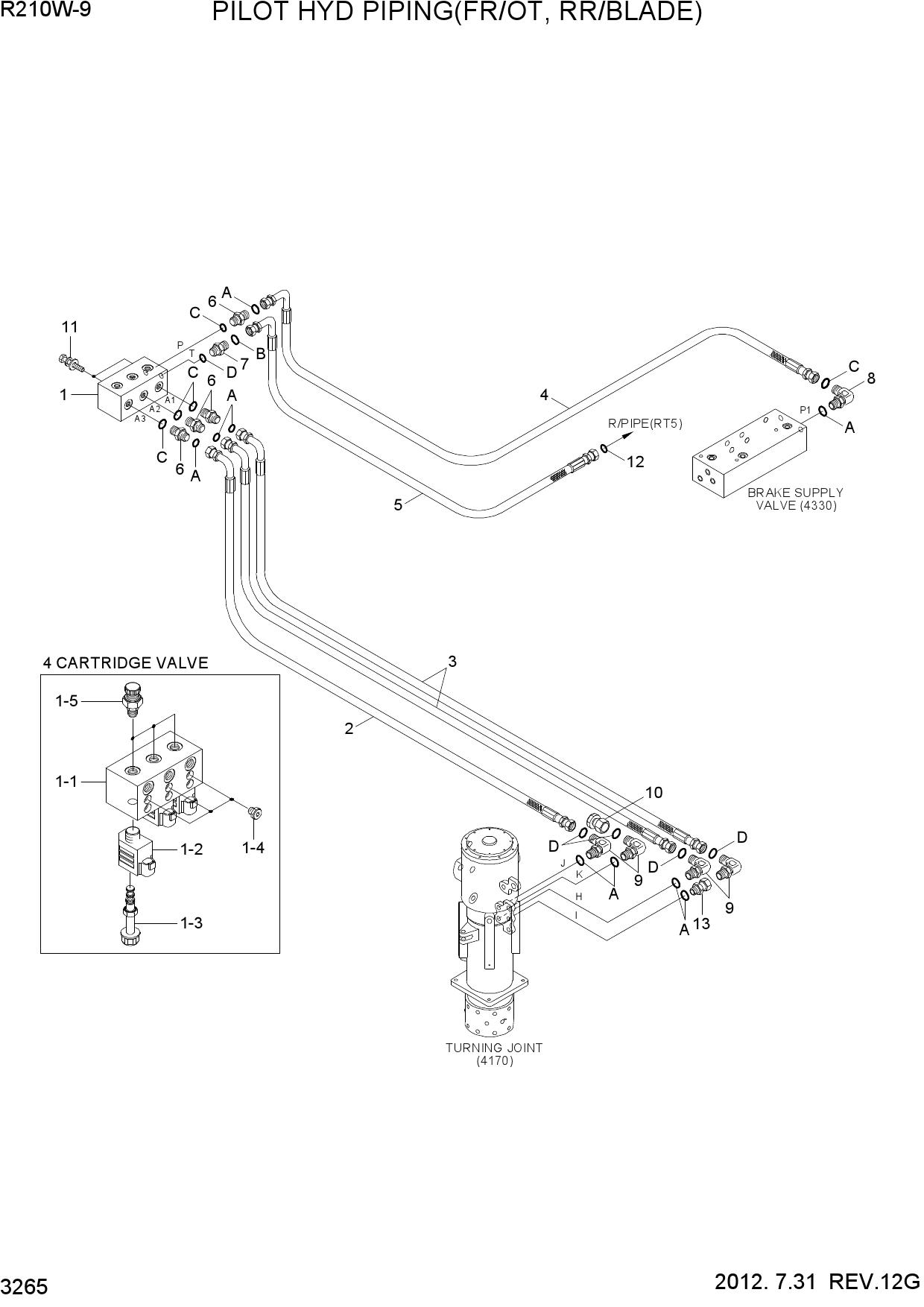 PILOT HYD PIPING(FR/OT, RR/BLADE)