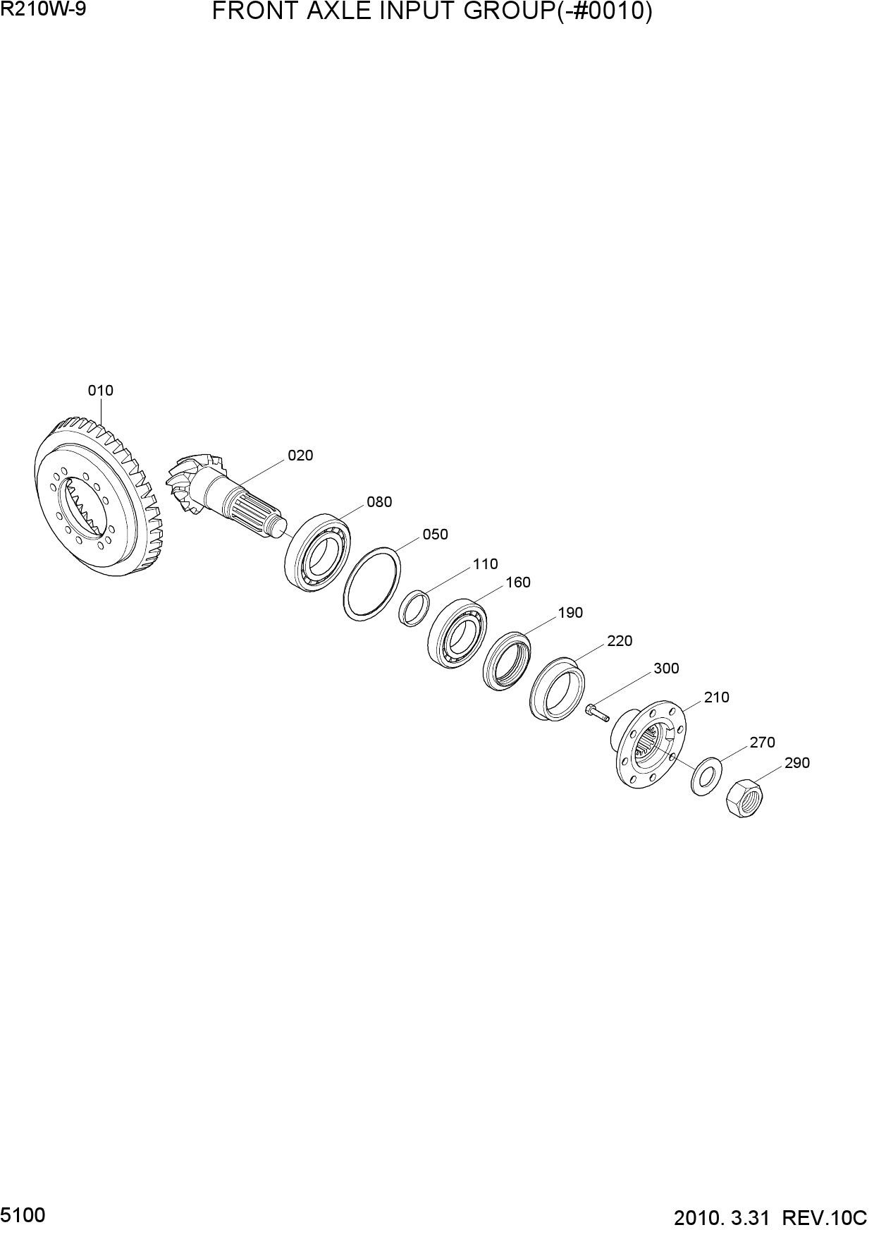 FRONT AXLE INPUT GROUP(-#0010)