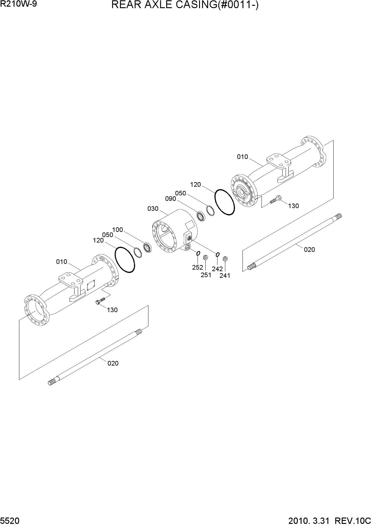 REAR AXLE CASING(#0011-)