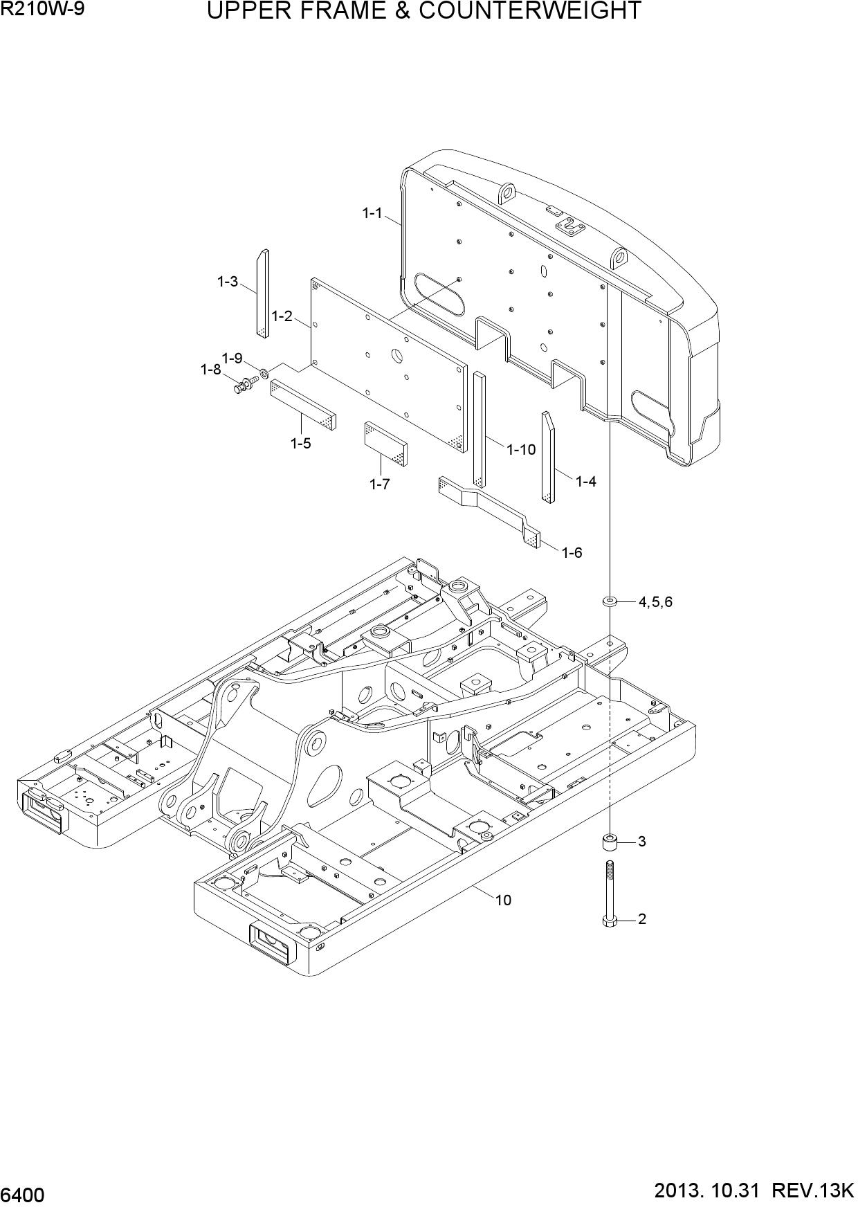 UPPER FRAME & COUNTERWEIGHT