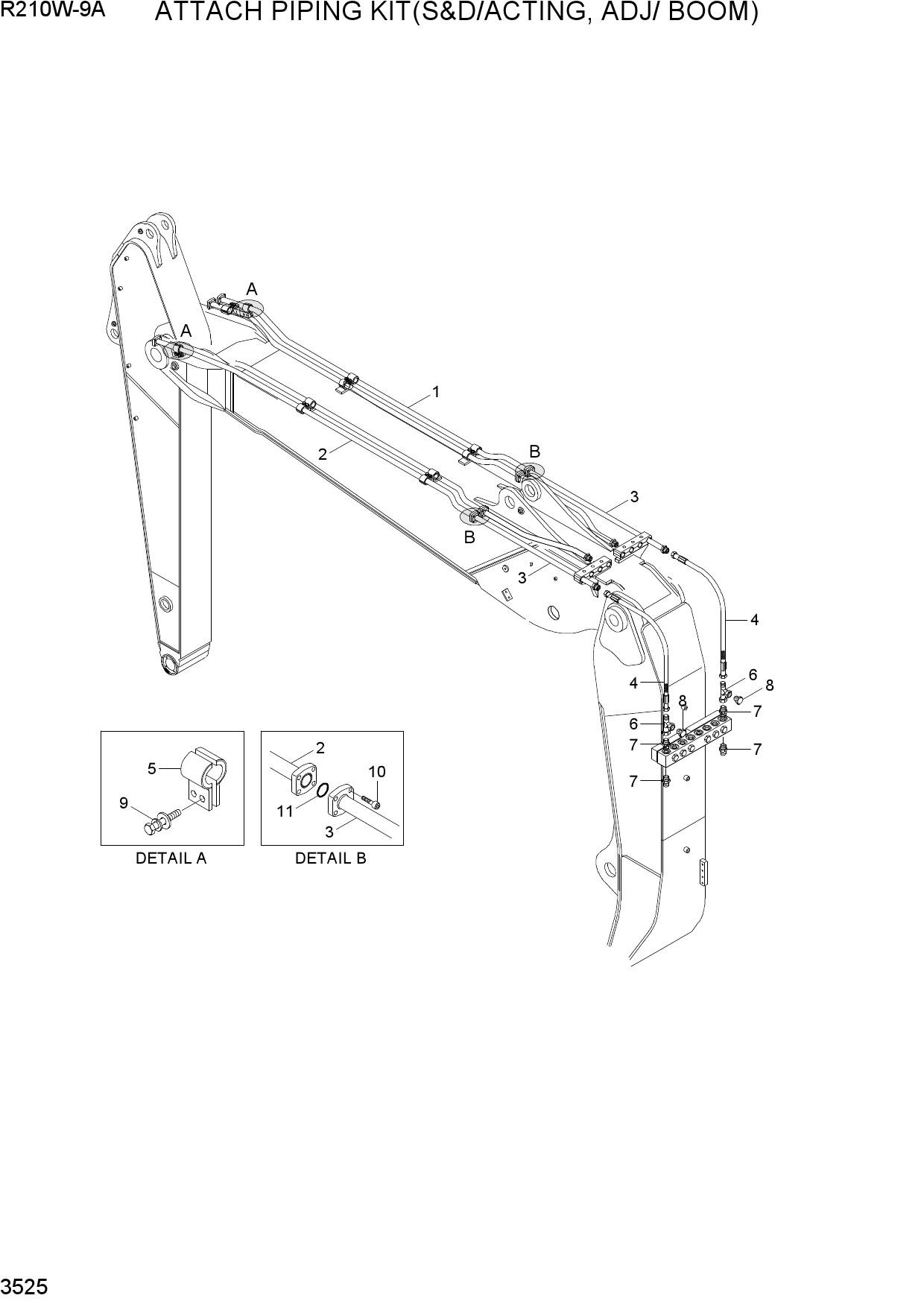ATTACH PIPING KIT(S&D/ACTING, ADJ/ BOOM)