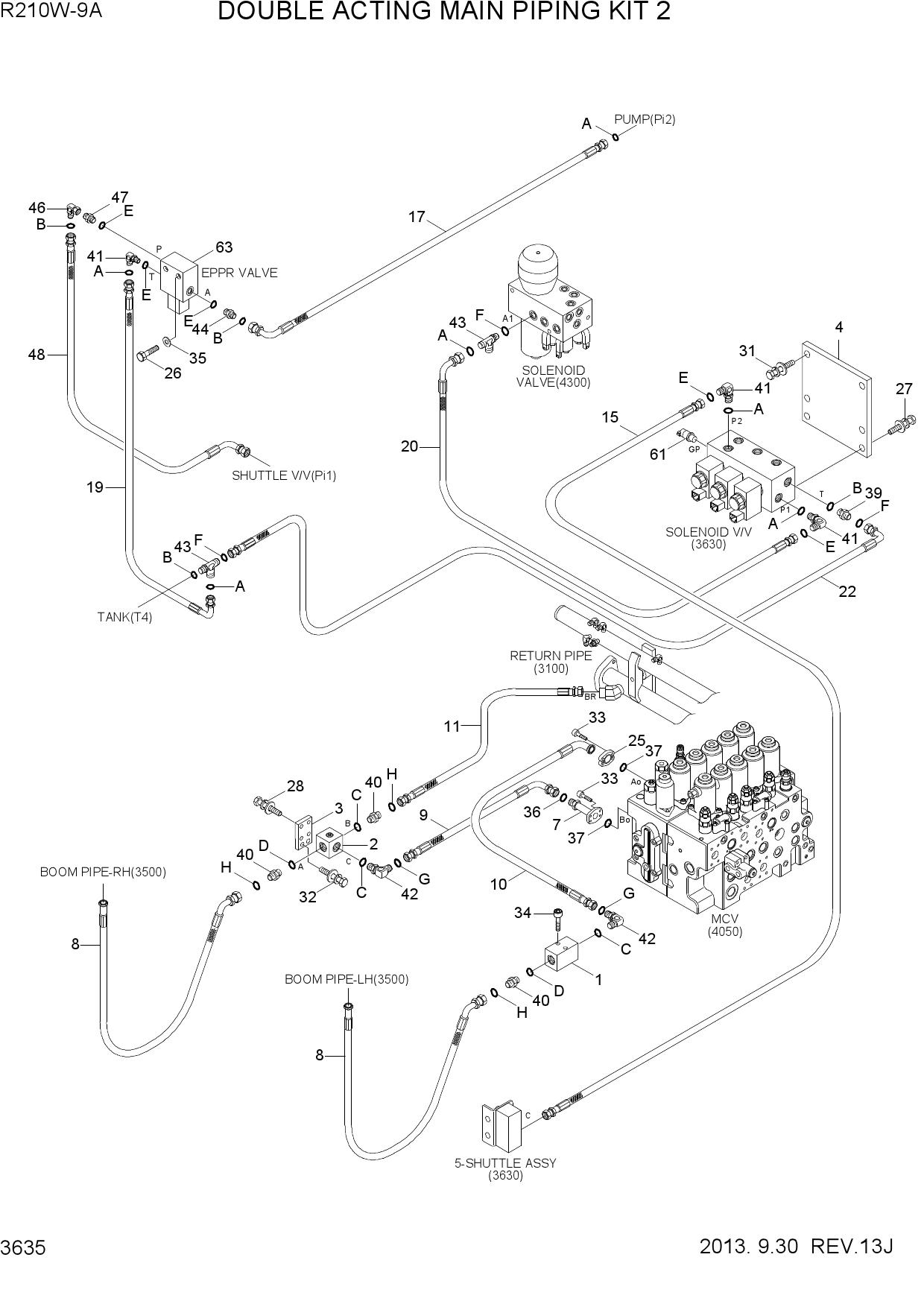 DOUBLE ACTING MAIN PIPING KIT 2