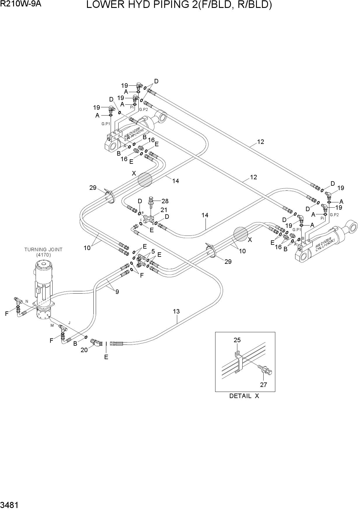 LOWER HYD PIPING 2(F/BLD, R/BLD)
