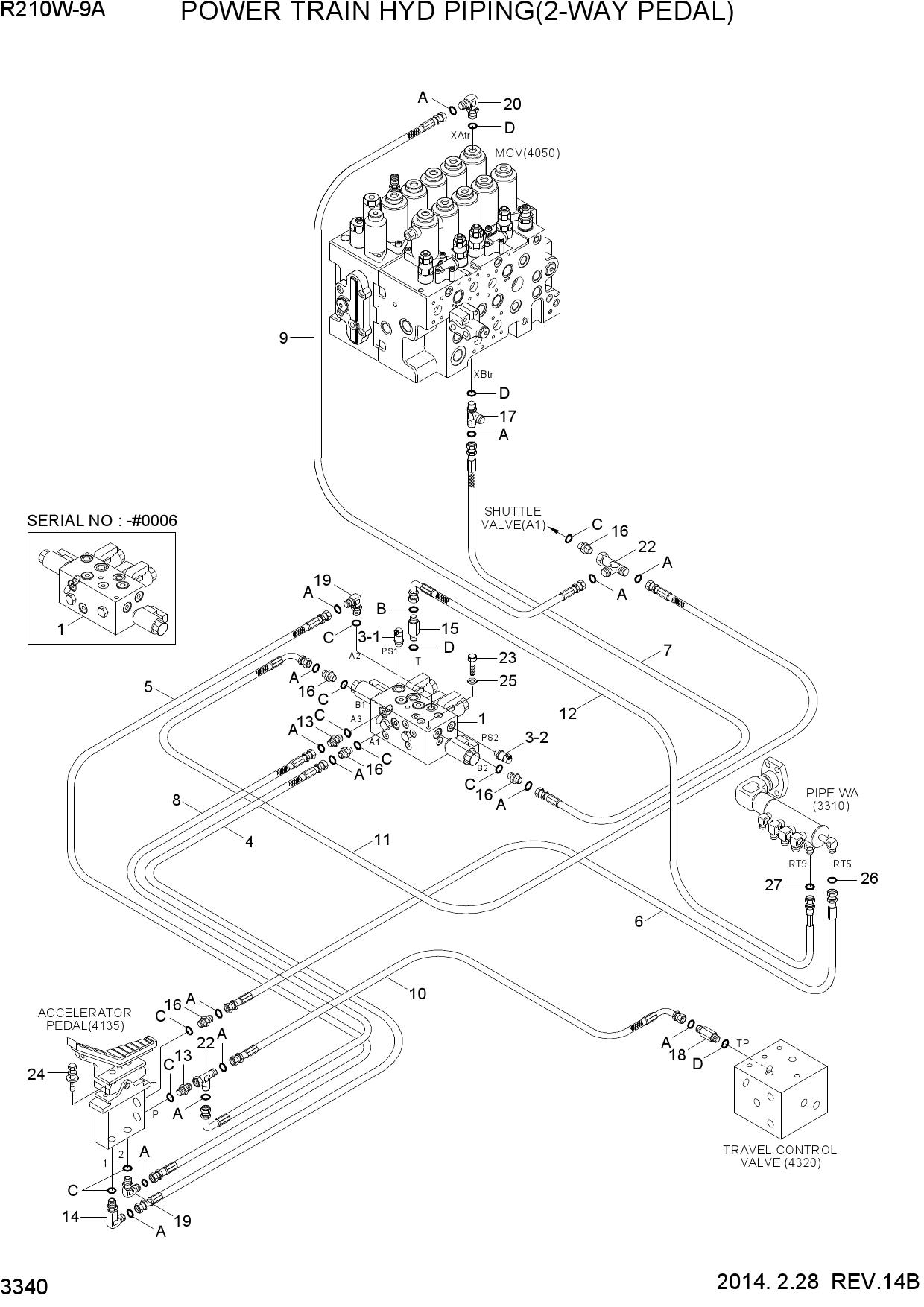 POWER TRAIN HYD PIPING(2-WAY PEDAL)