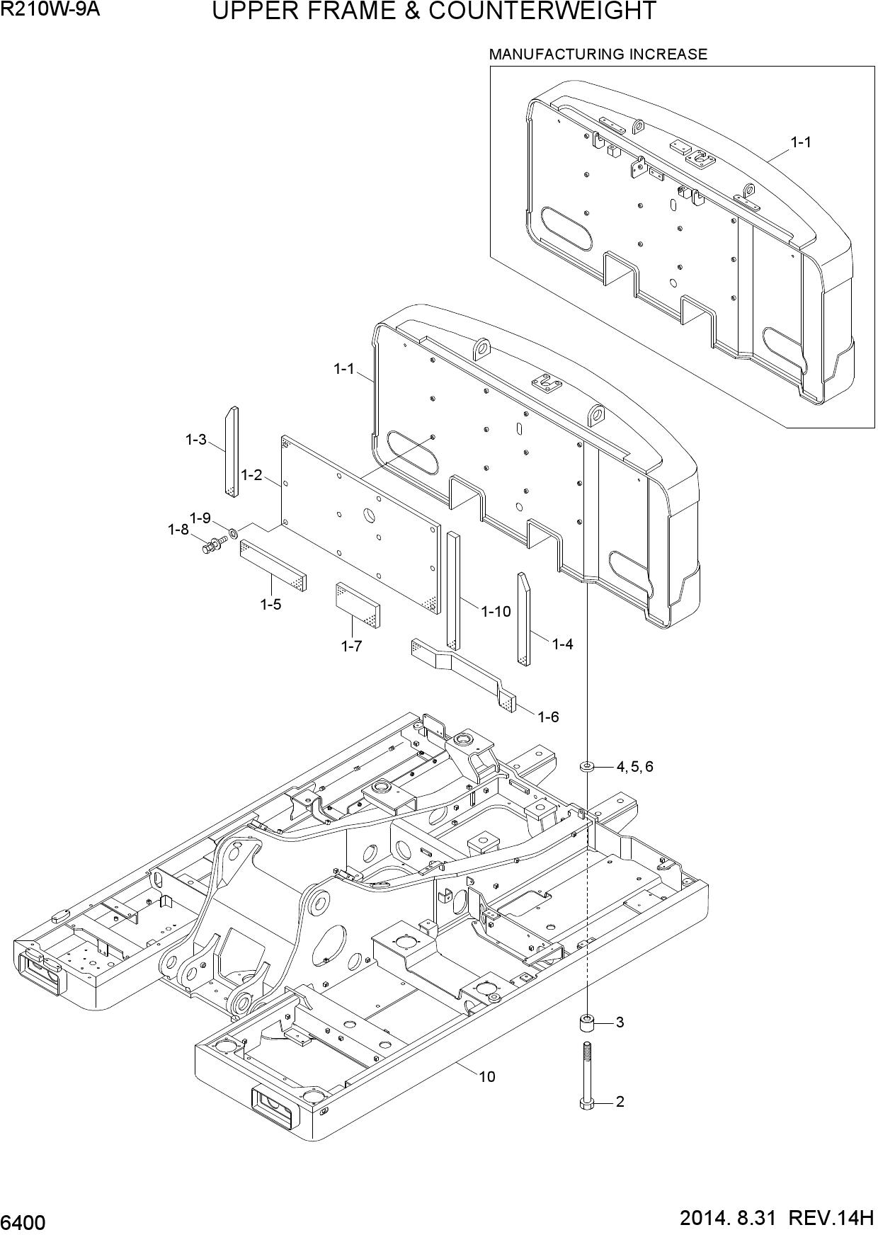 UPPER FRAME & COUNTERWEIGHT