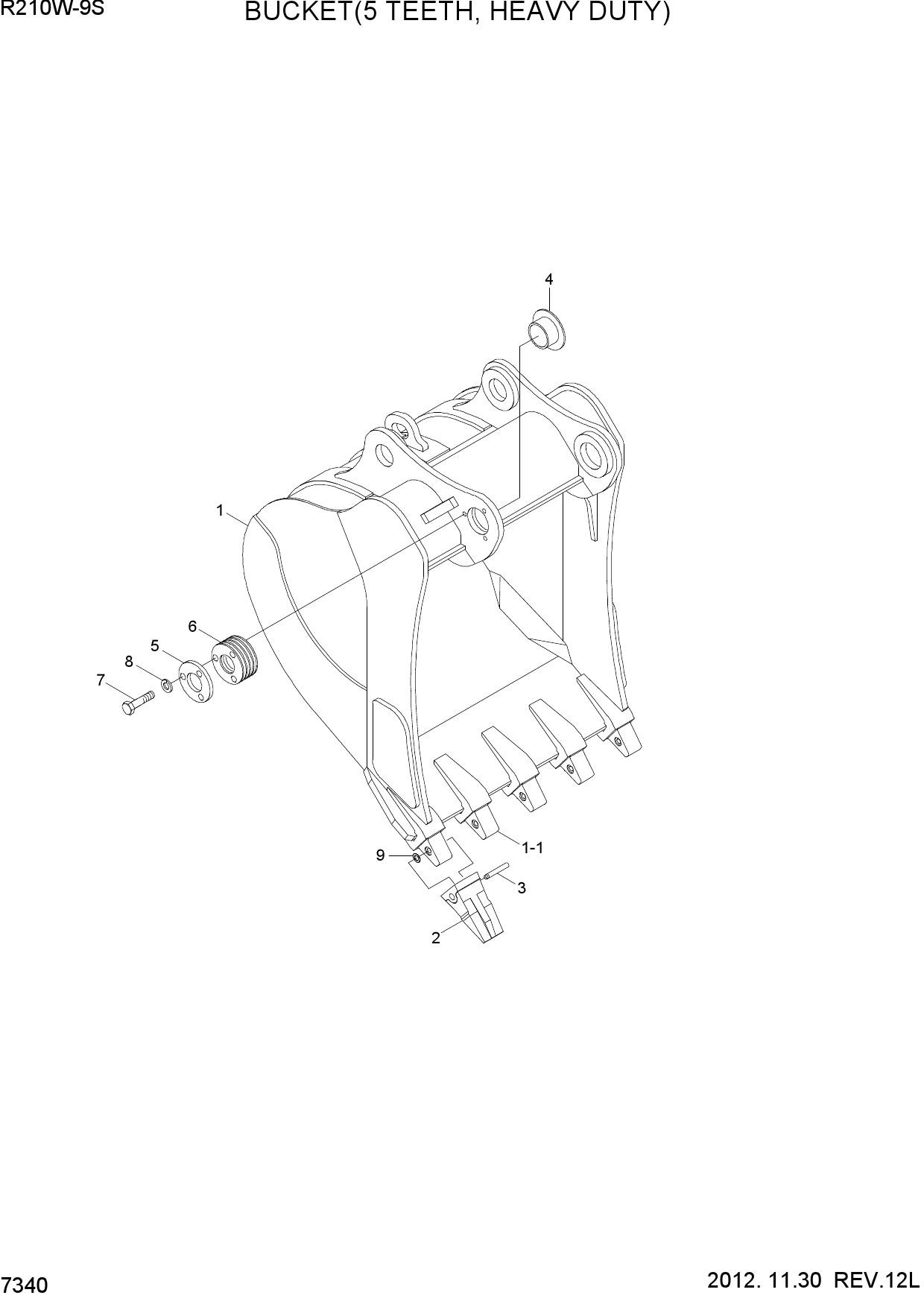 BUCKET(5 TEETH, HEAVY DUTY)