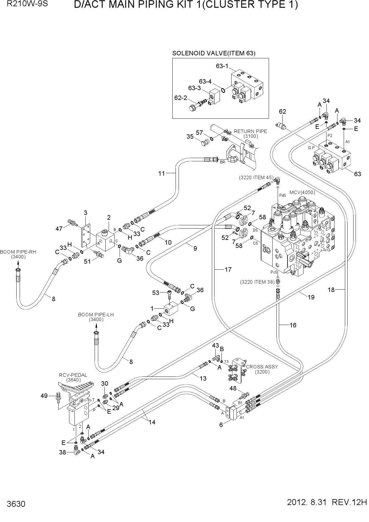 D/ACT MAIN PIPING KIT 1(CLUSTER TYPE 1)
