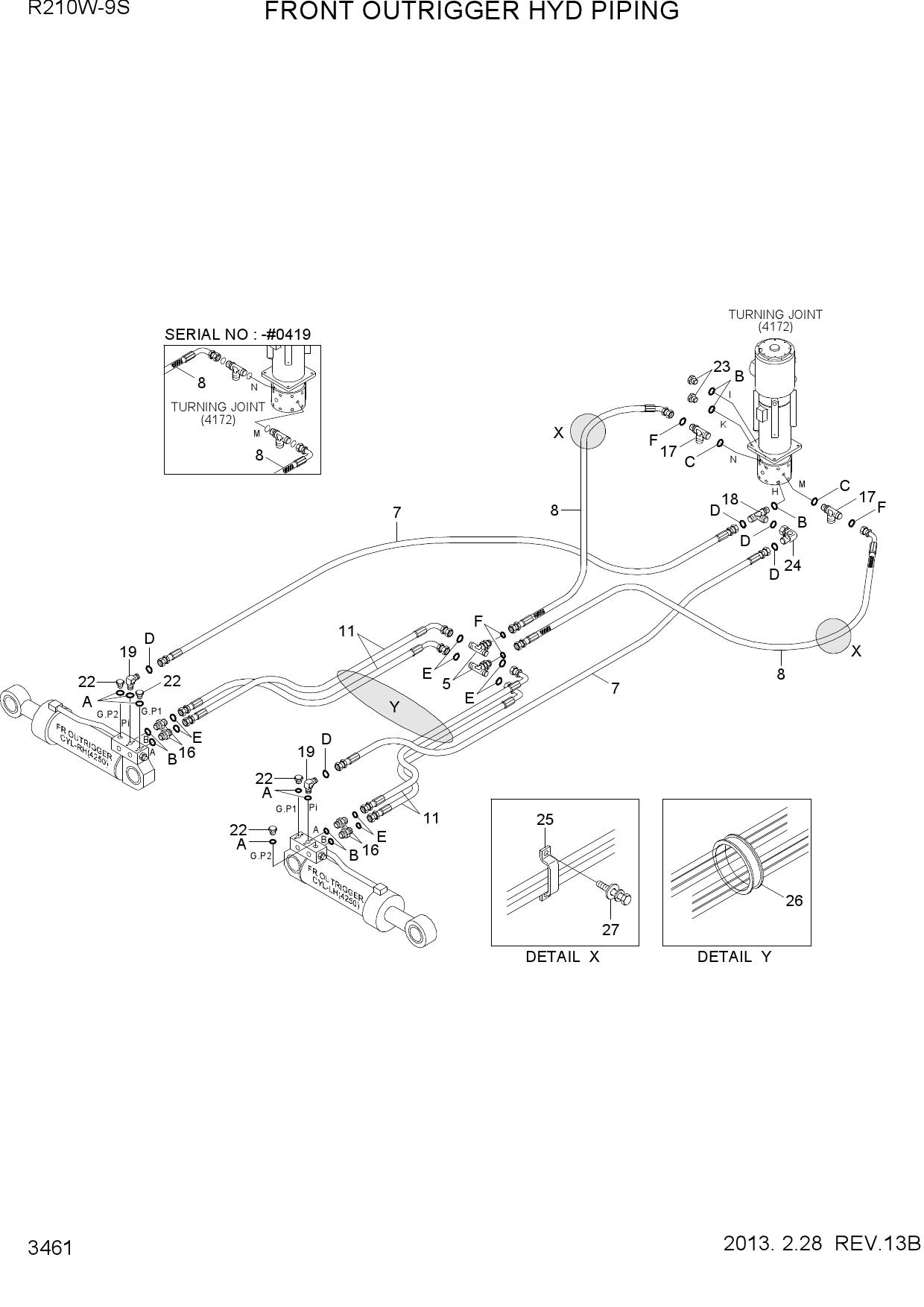 FRONT OUTRIGGER HYD PIPING(#0013-)