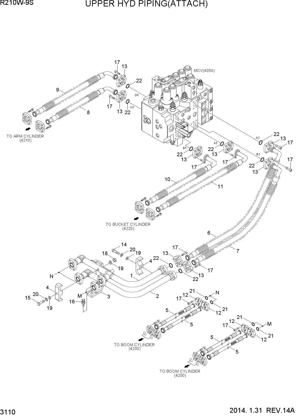UPPER HYD PIPING(ATTACH)