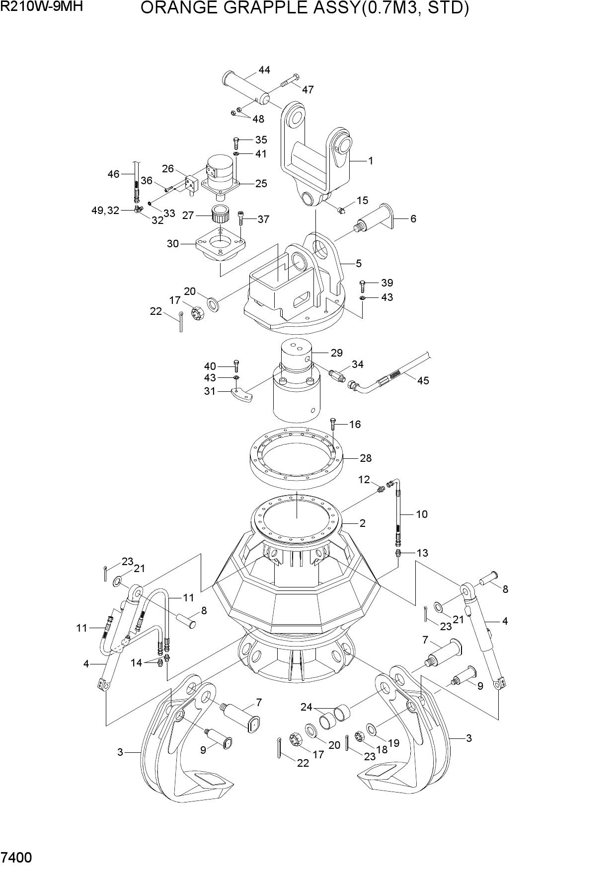 ORANGE GRAPPLE ASSY(0.7M3, STD)