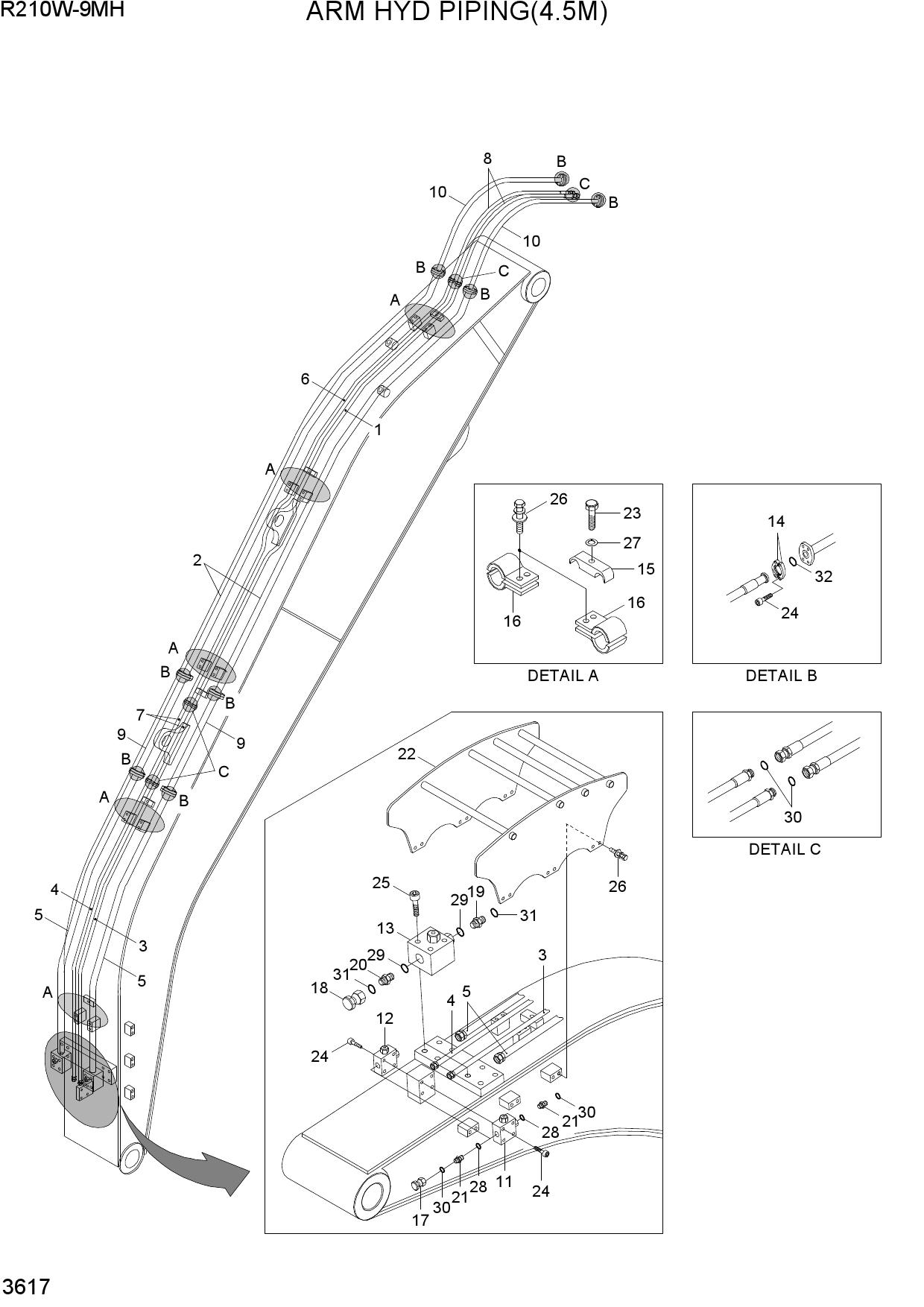 ARM HYD PIPING(4.5M)