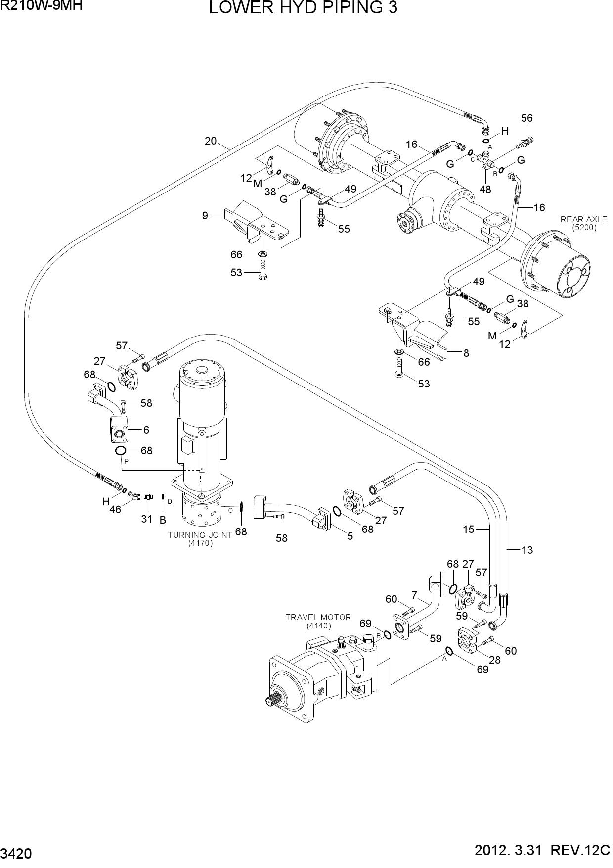 LOWER HYD PIPING 3(-#0003)