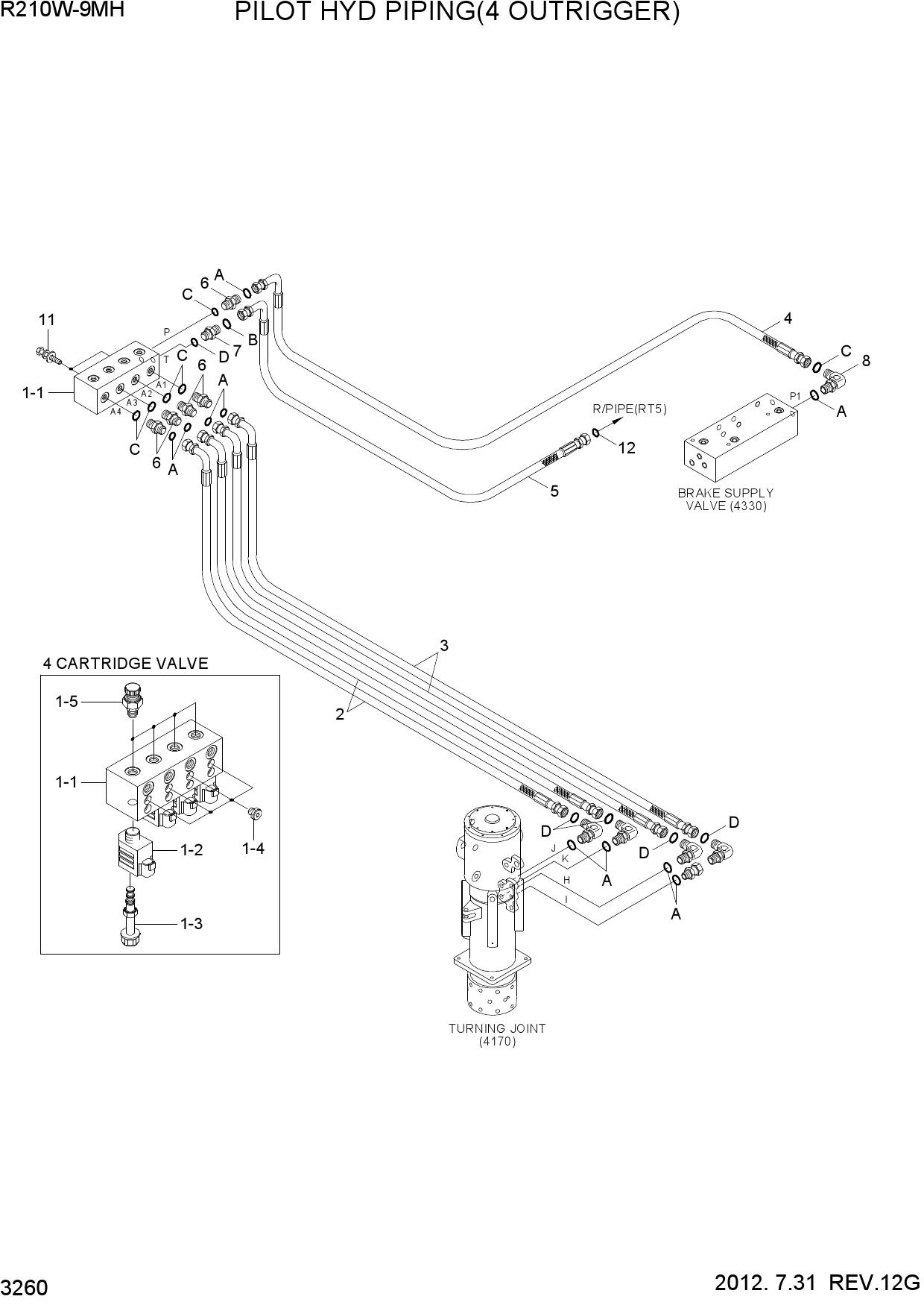PILOT HYD PIPING(4 OUTRIGGER)