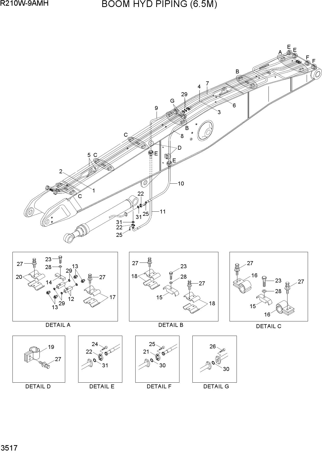 BOOM HYD PIPING (6.5M)