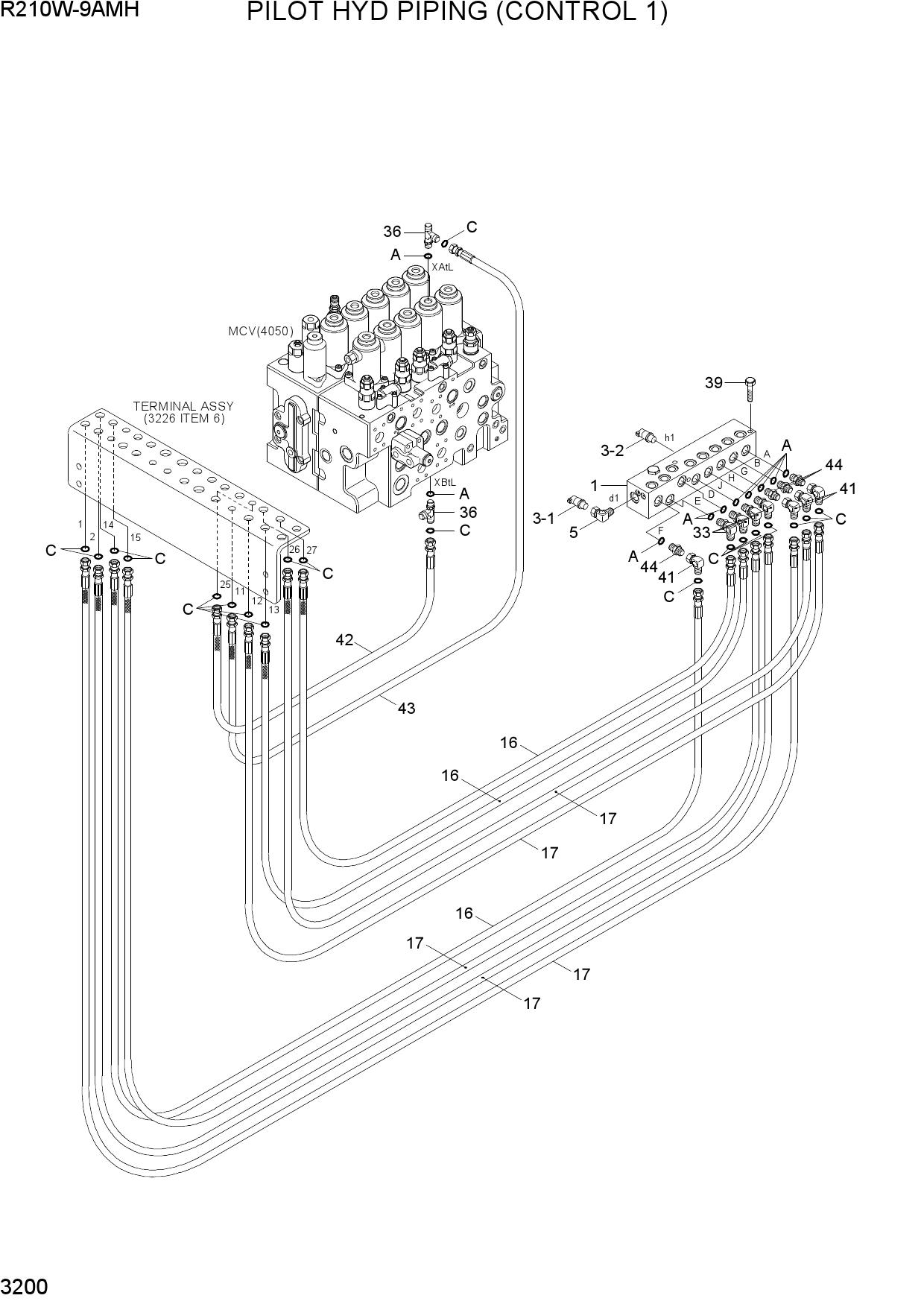 PILOT HYD PIPING (CONTROL 1)
