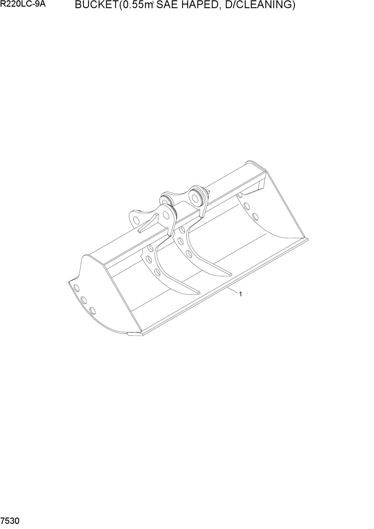 BUCKET(0.55M3 SAE HEAPED, D/CLEANING)