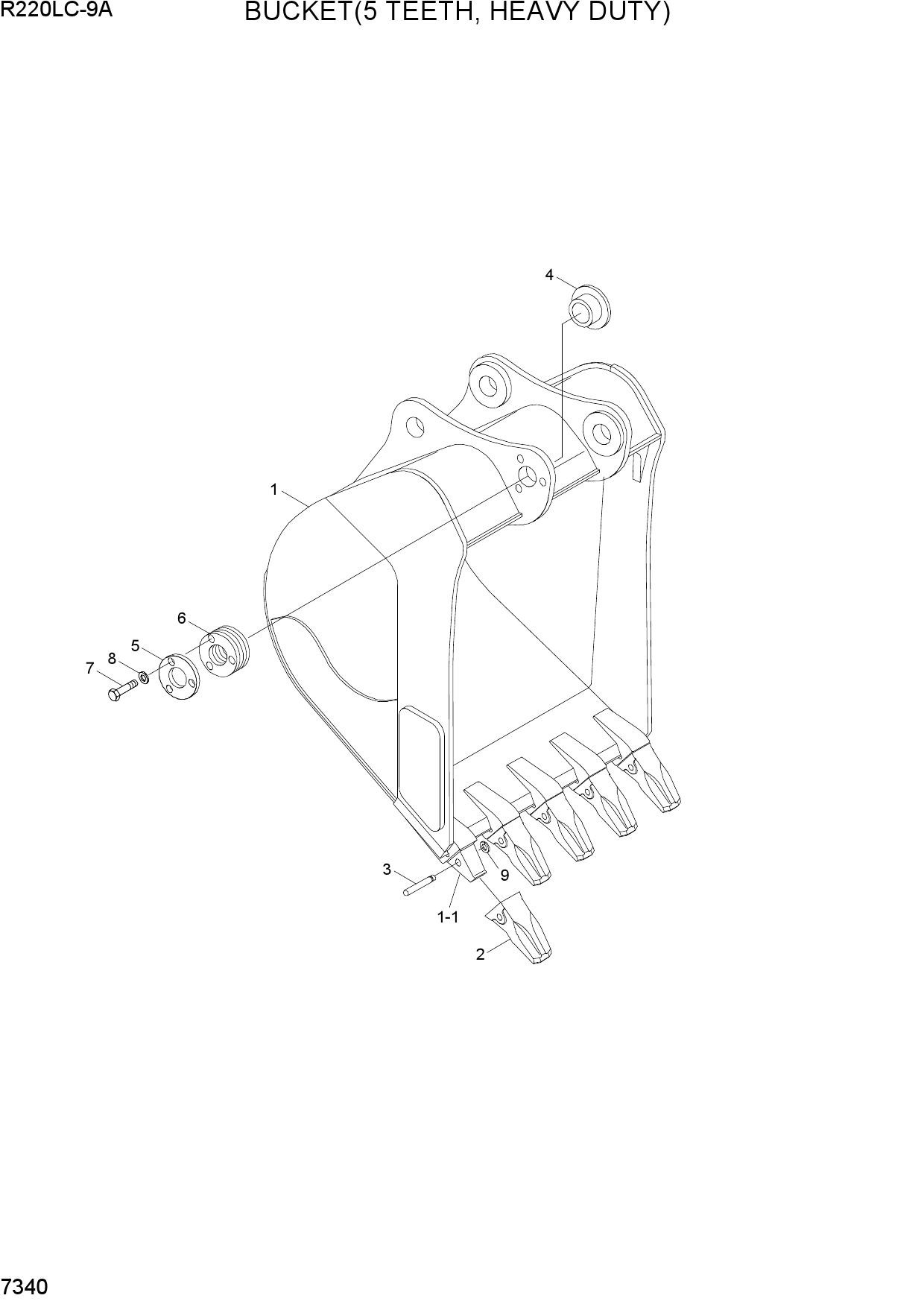 BUCKET(5 TEETH, HEAVY DUTY)
