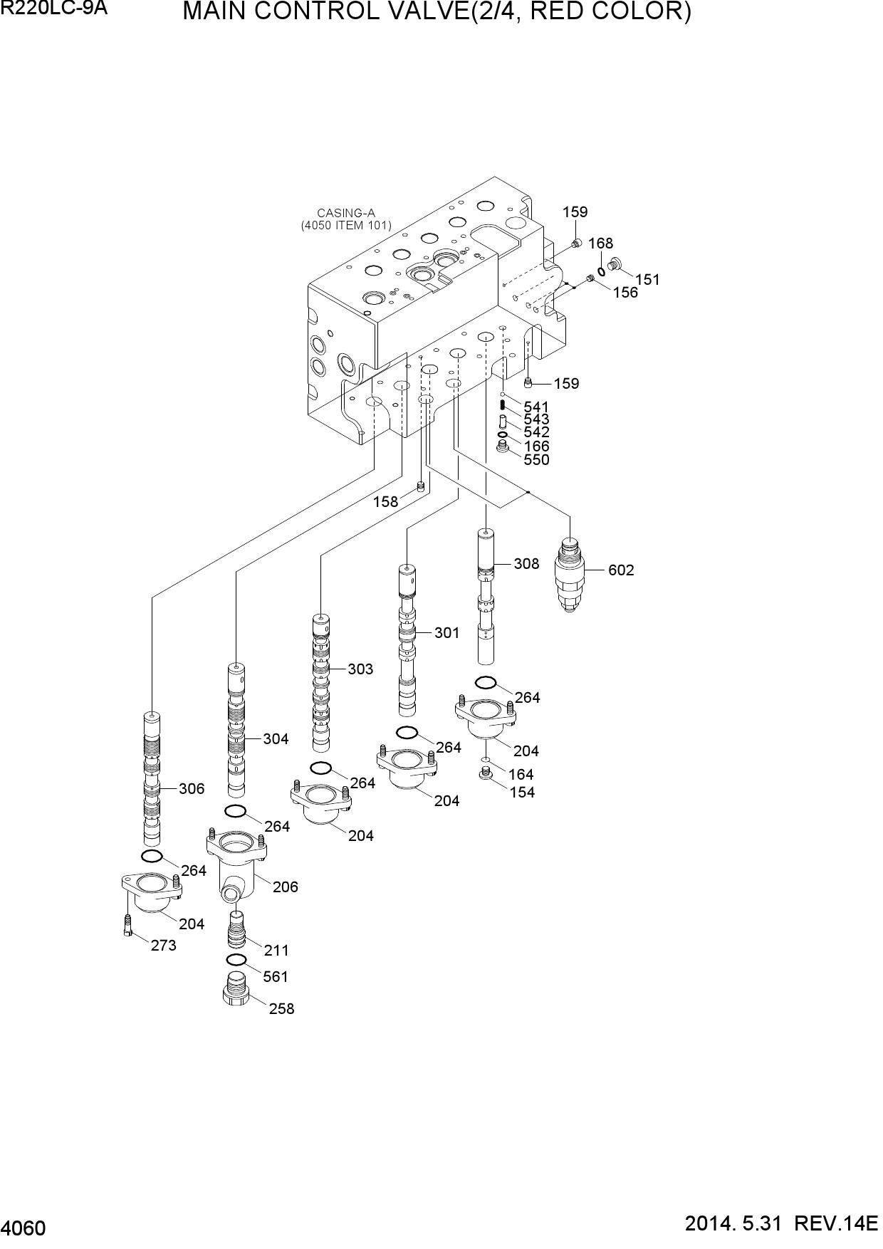 MAIN CONTROL VALVE(2/4, RED COLOR)
