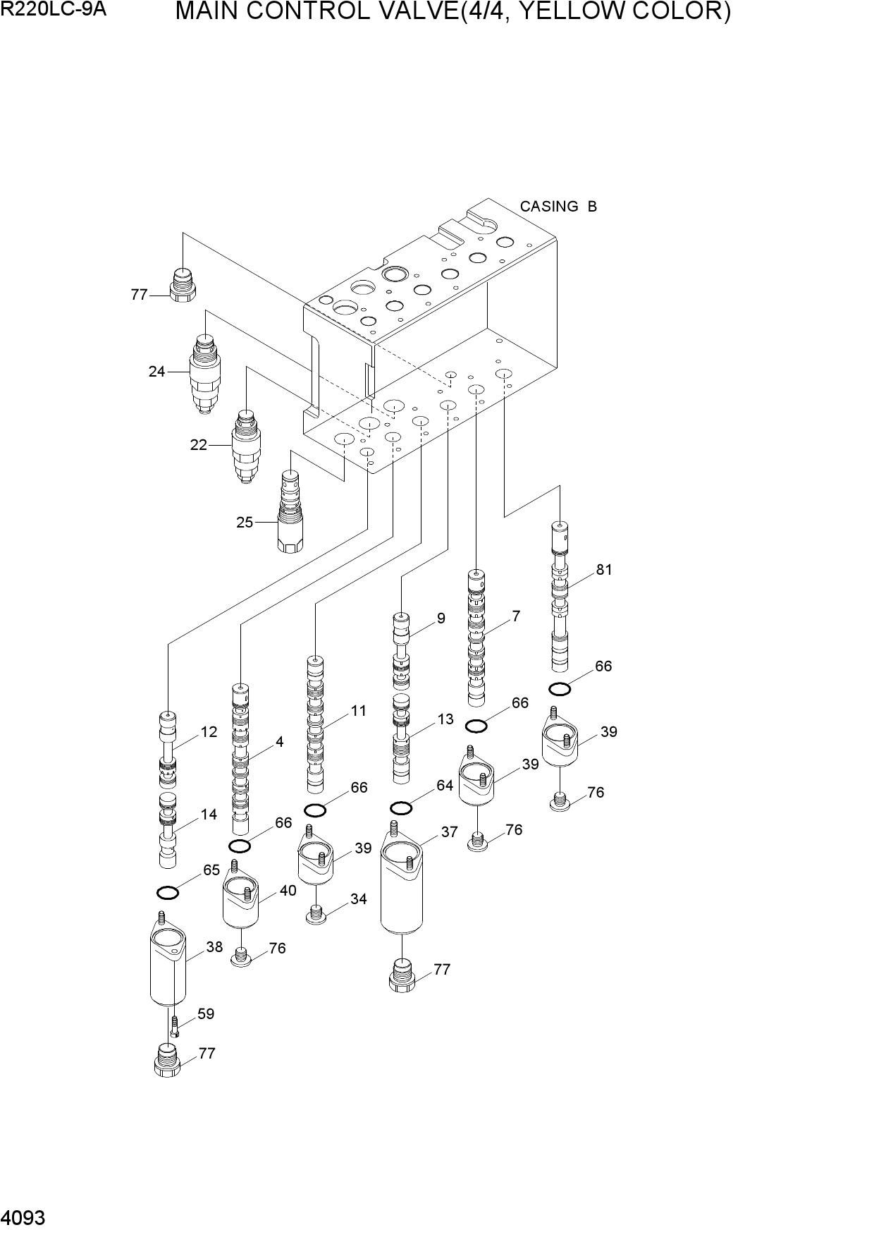 MAIN CONTROL VALVE(4/4, YELLOW COLOR)