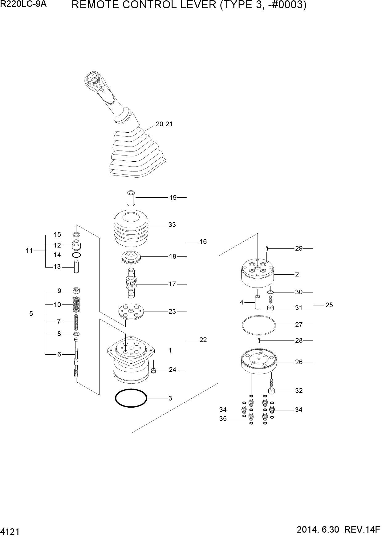 REMOTE CONTROL LEVER (TYPE 3, -#0003)