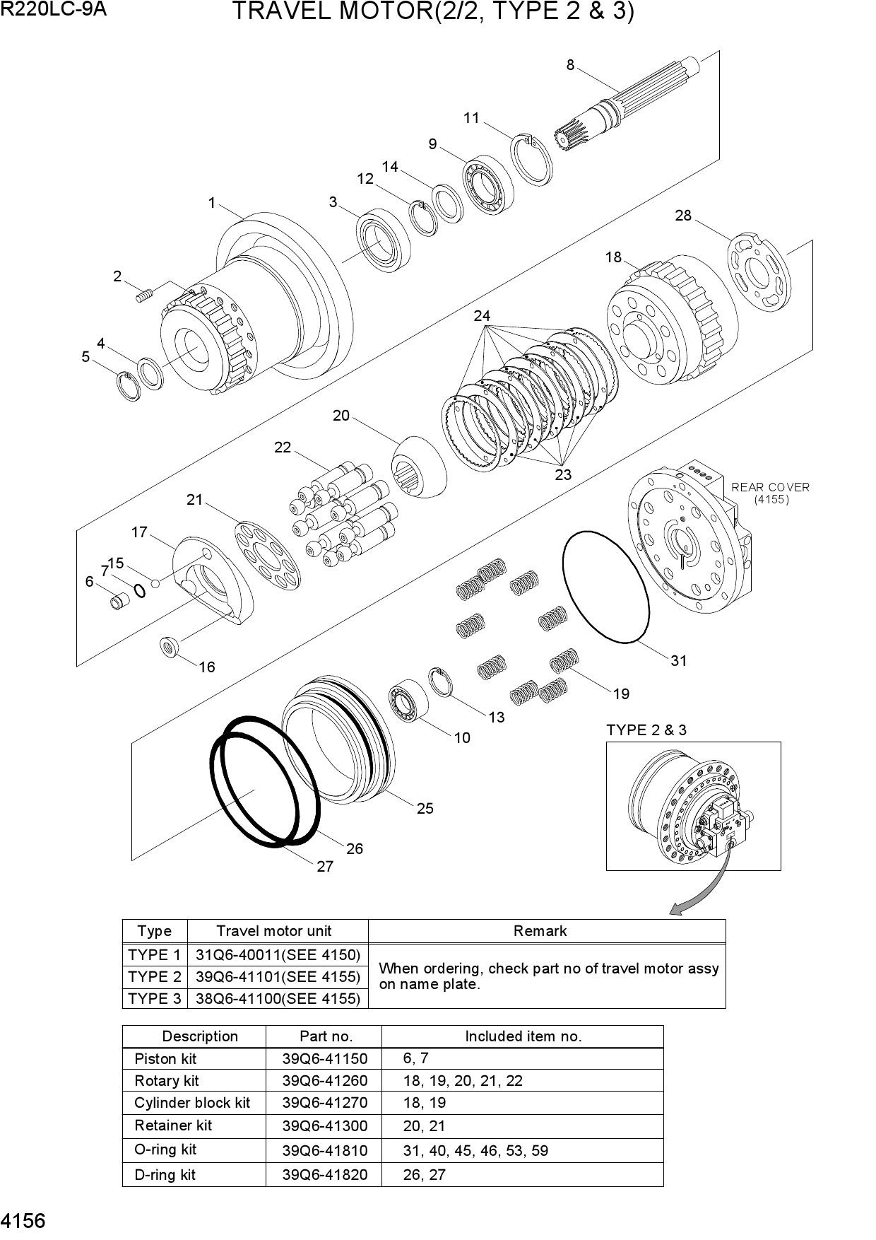 TRAVEL MOTOR(2/2, TYPE 2 & 3)
