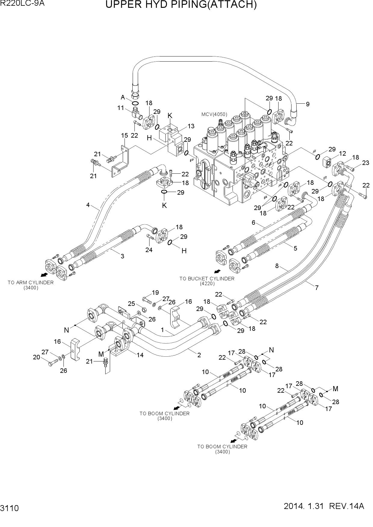 UPPER HYD PIPING(ATTACH)
