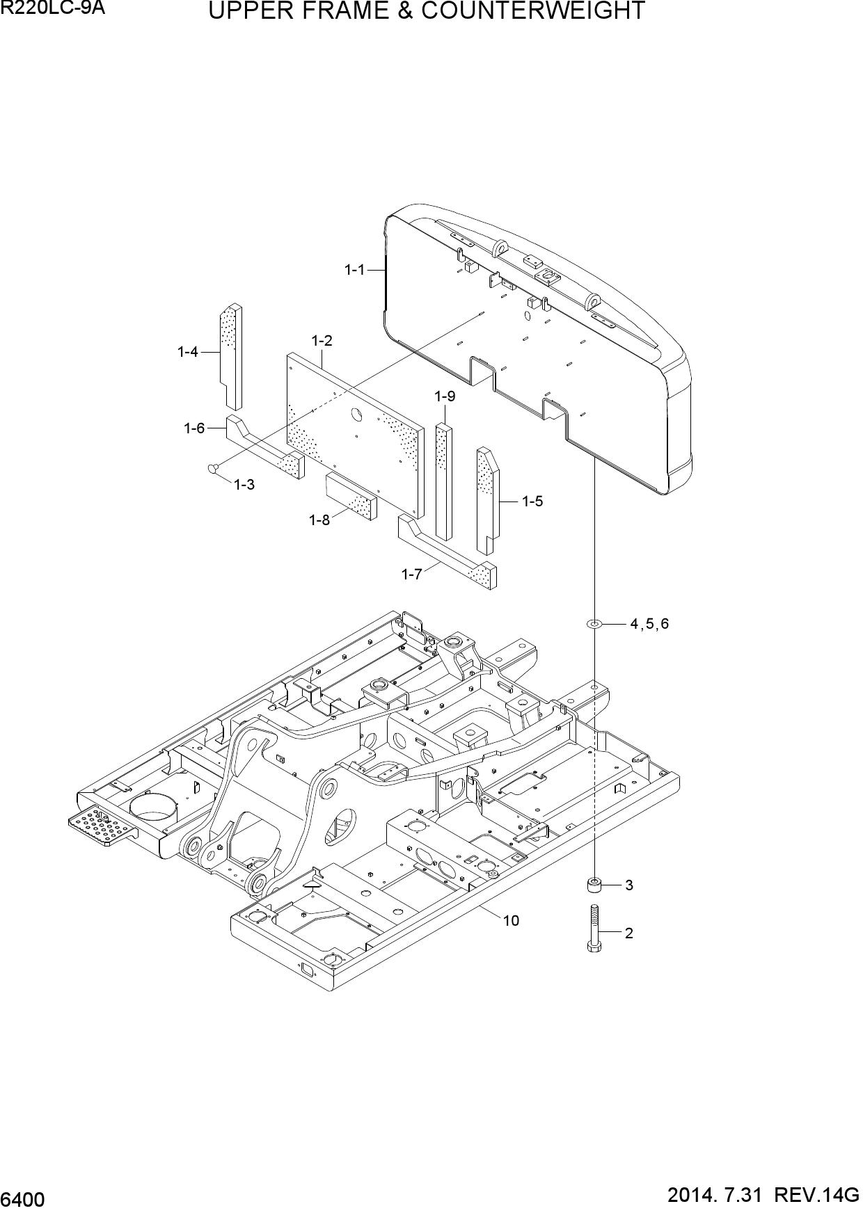 UPPER FRAME & COUNTERWEIGHT