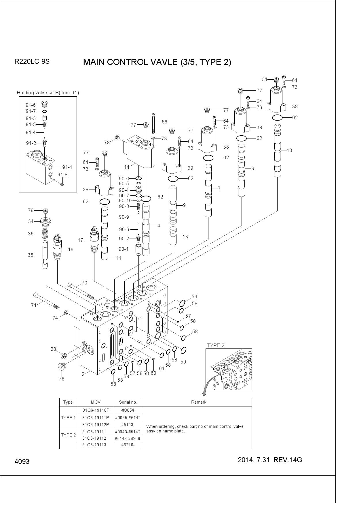 MAIN CONTROL VALVE(3/5, TYPE 2)