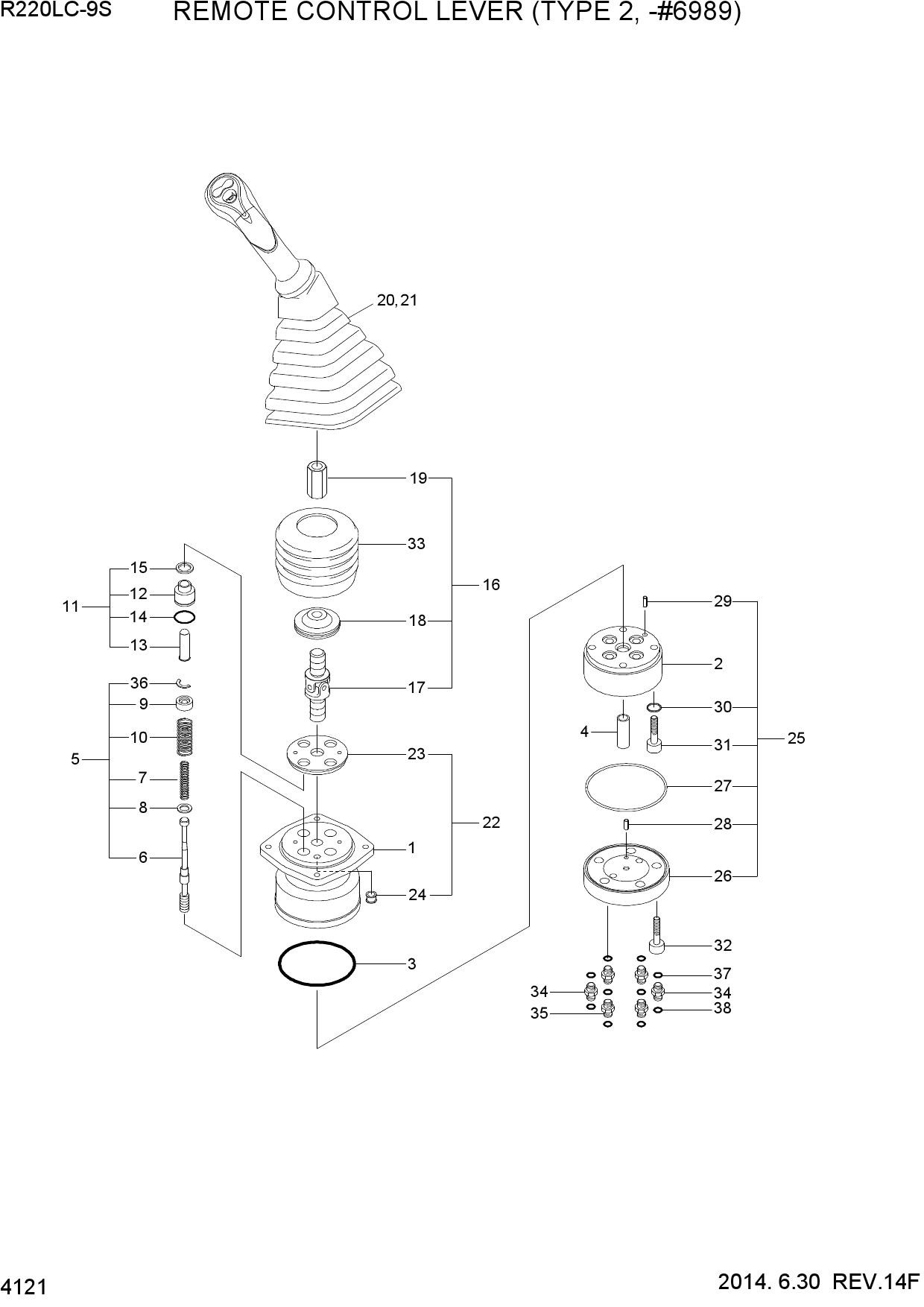 REMOTE CONTROL LEVER (TYPE 2, -#6989)