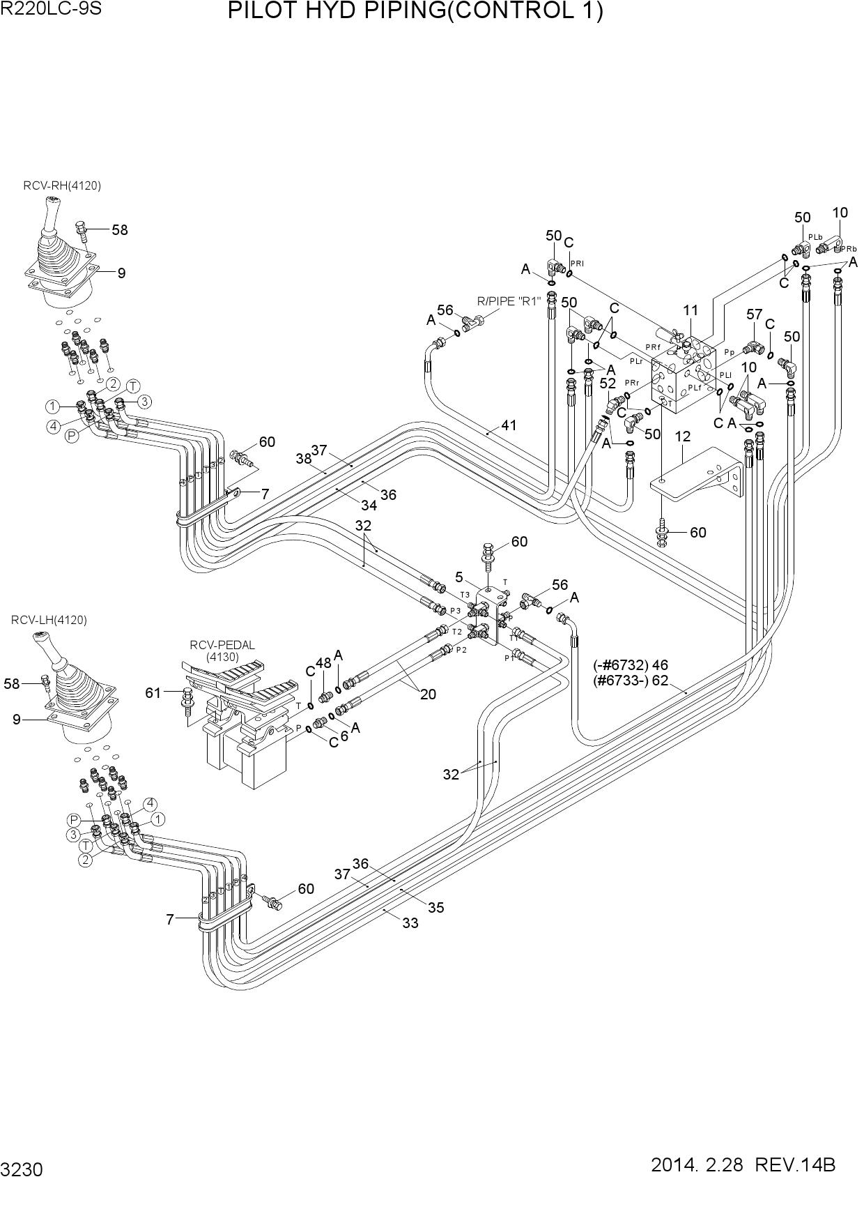 PILOT HYD PIPING(CONTROL 1, #3529-)