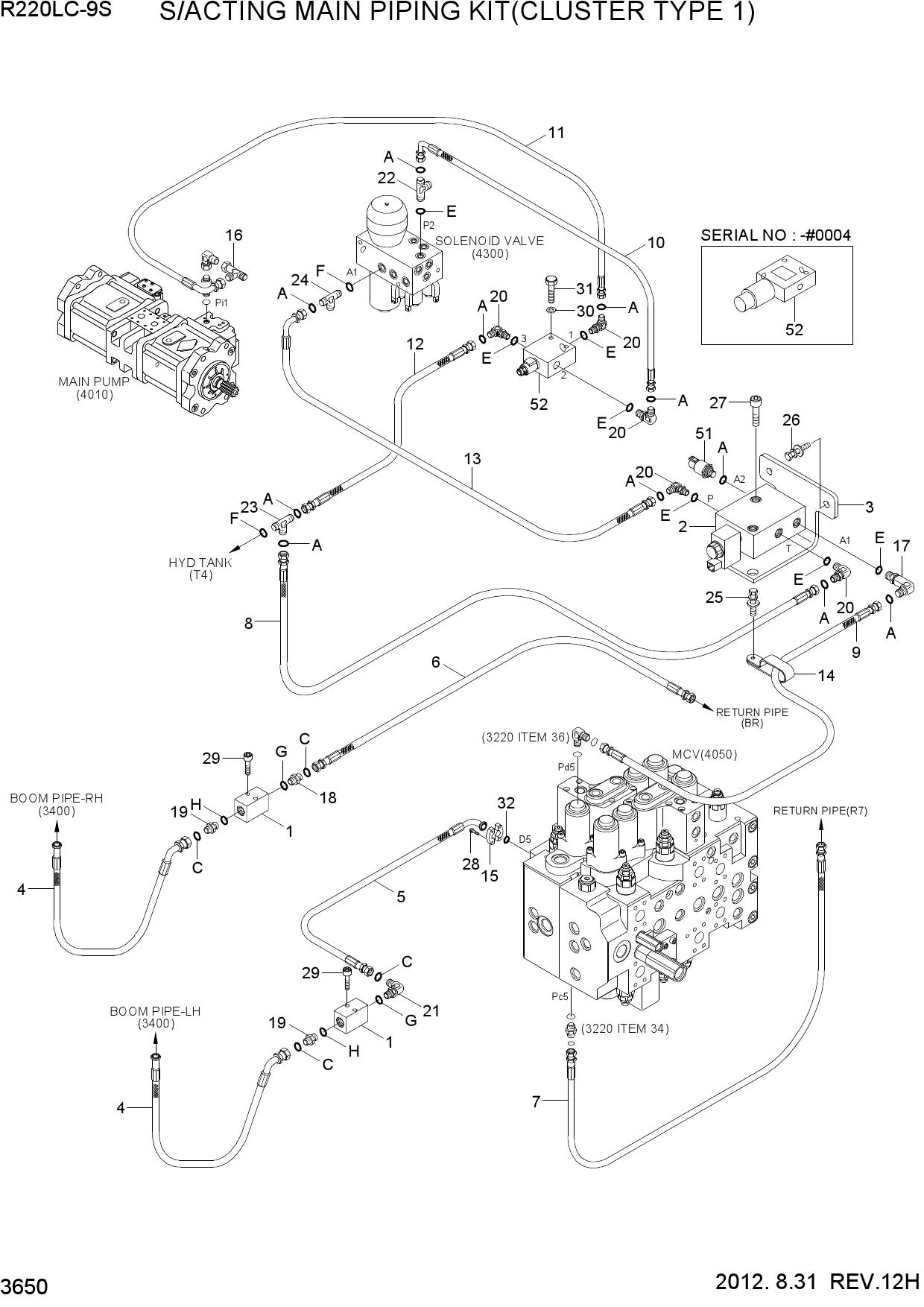 S/ACTING MAIN PIPING KIT(CLUSTER TYPE 1)