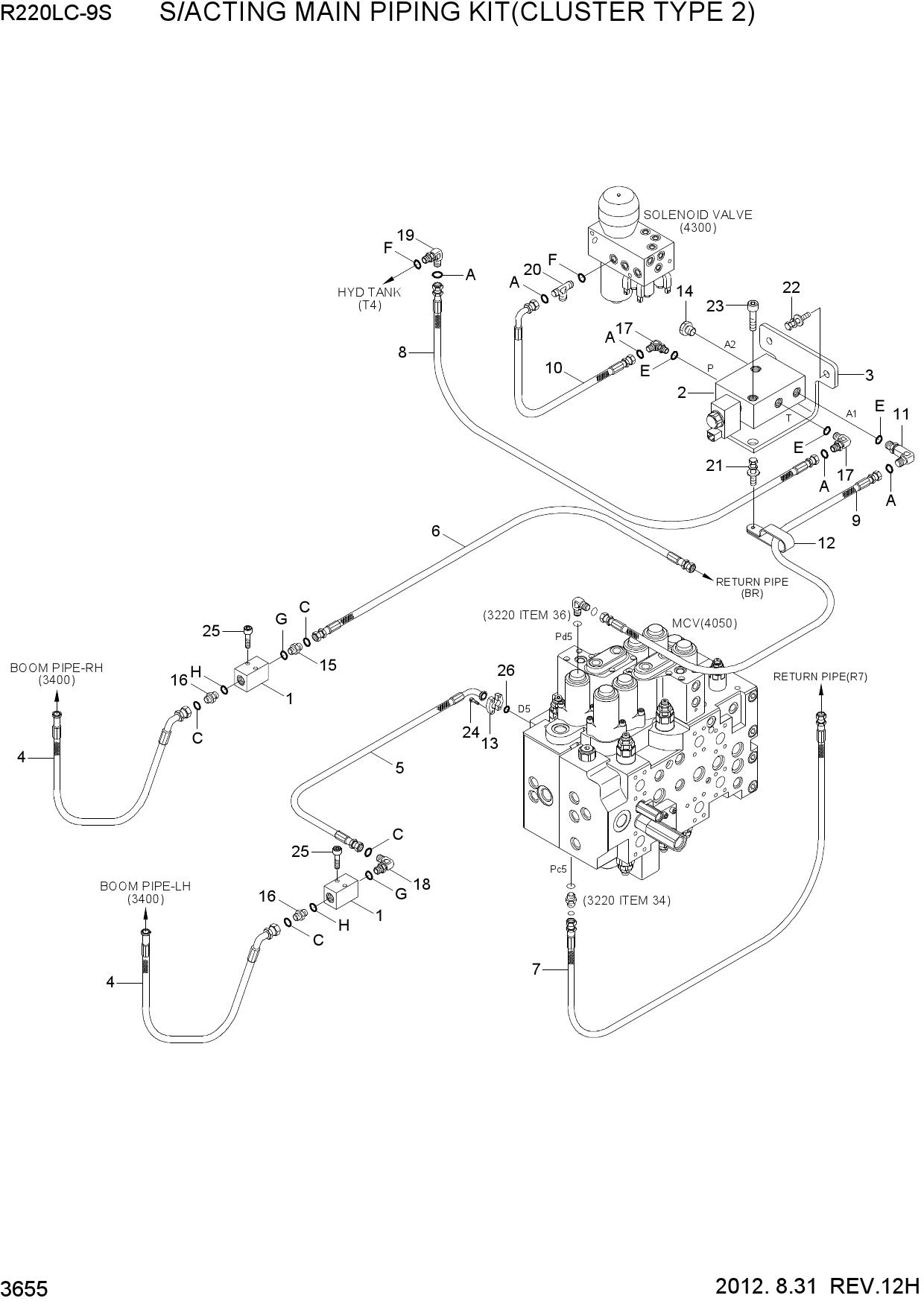 S/ACTING MAIN PIPING KIT(CLUSTER TYPE 2)