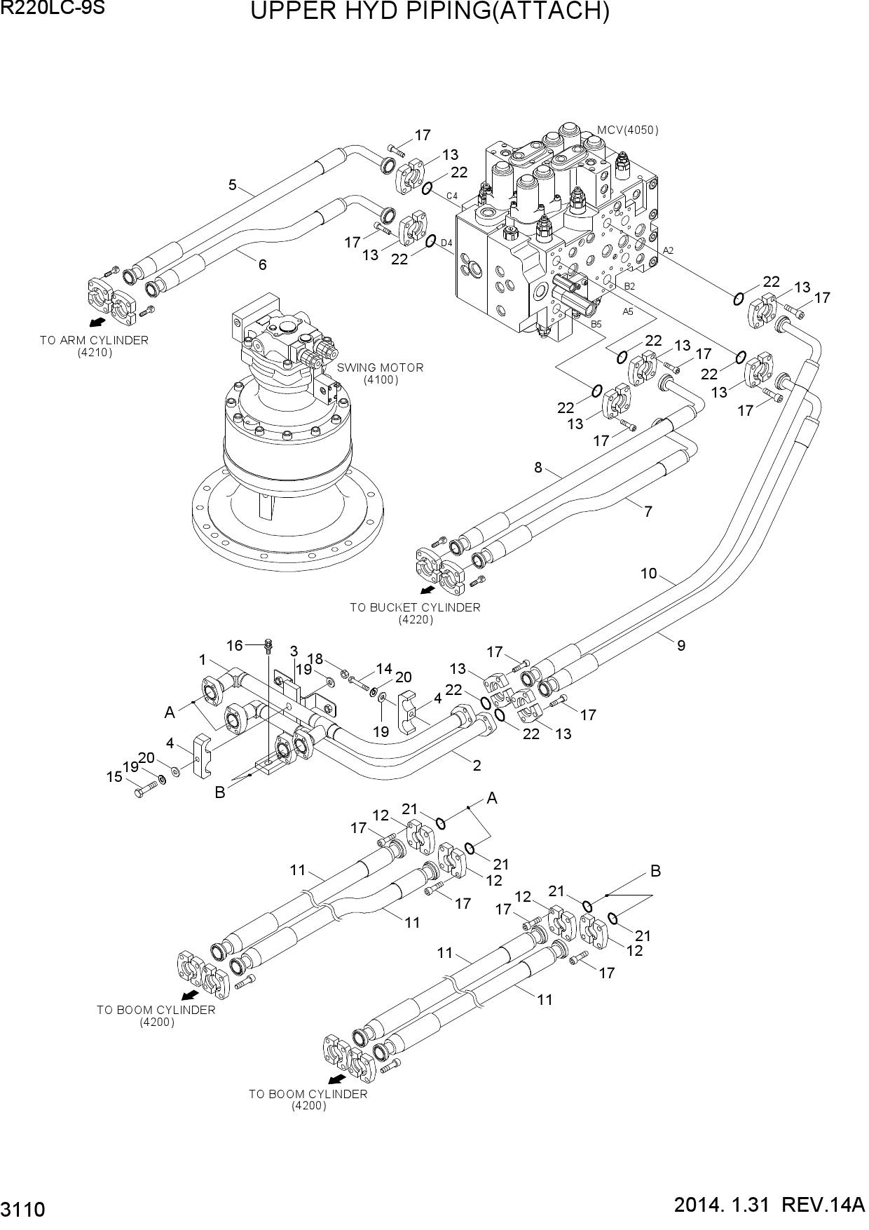 UPPER HYD PIPING(ATTACH)