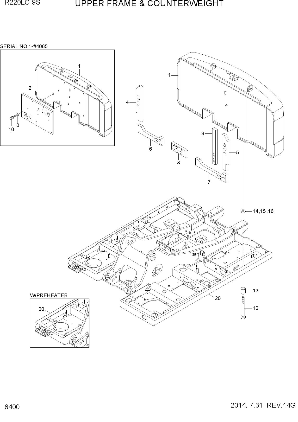 UPPER FRAME & COUNTERWEIGHT