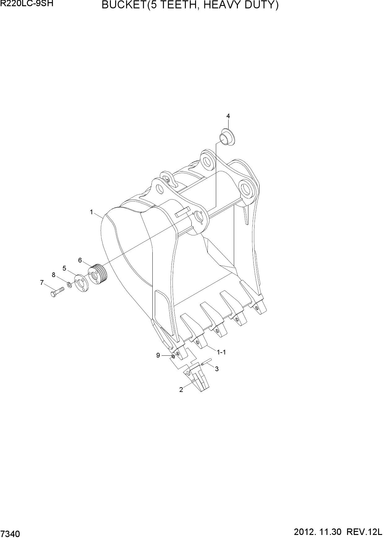 BUCKET(5 TEETH, HEAVY DUTY)