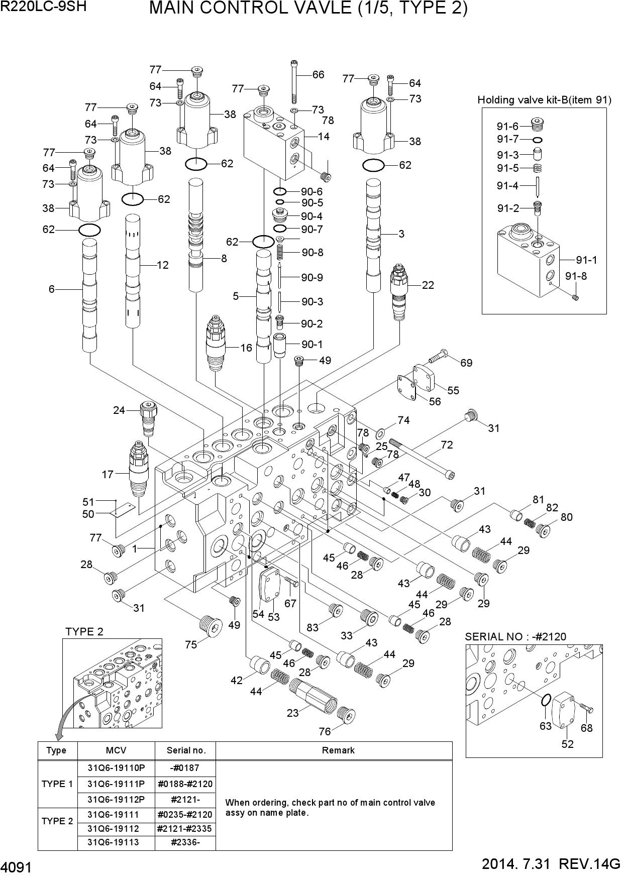 MAIN CONTROL VALVE(1/5, TYPE 2)
