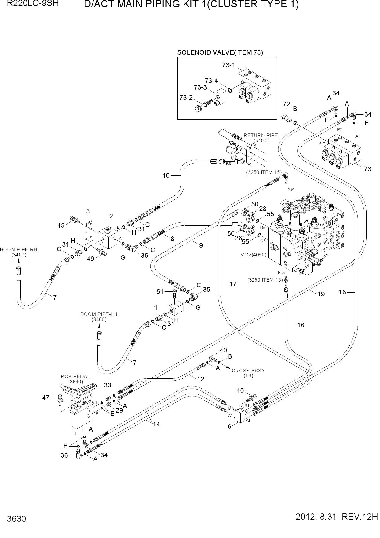 D/ACT MAIN PIPING KIT 1(CLUSTER TYPE 1)