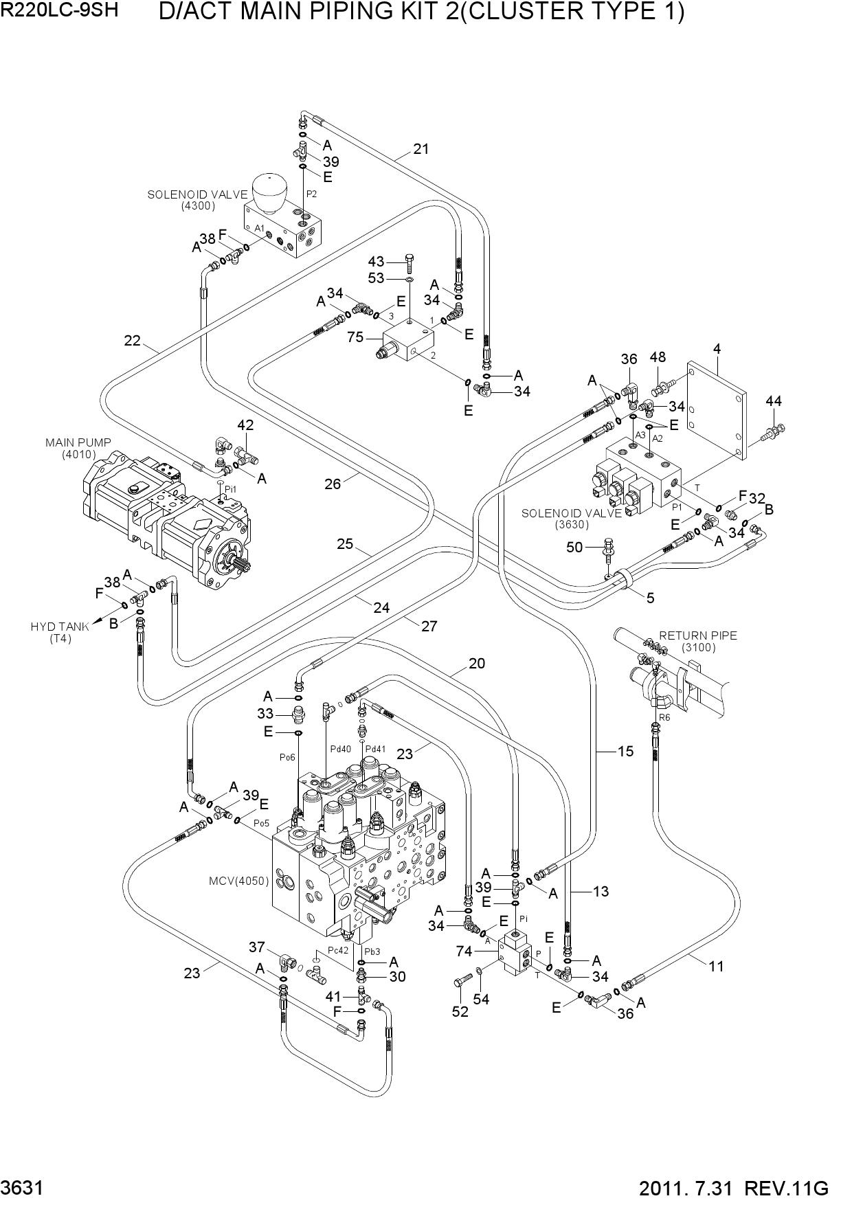 D/ACT MAIN PIPING KIT 2(CLUSTER TYPE 1)