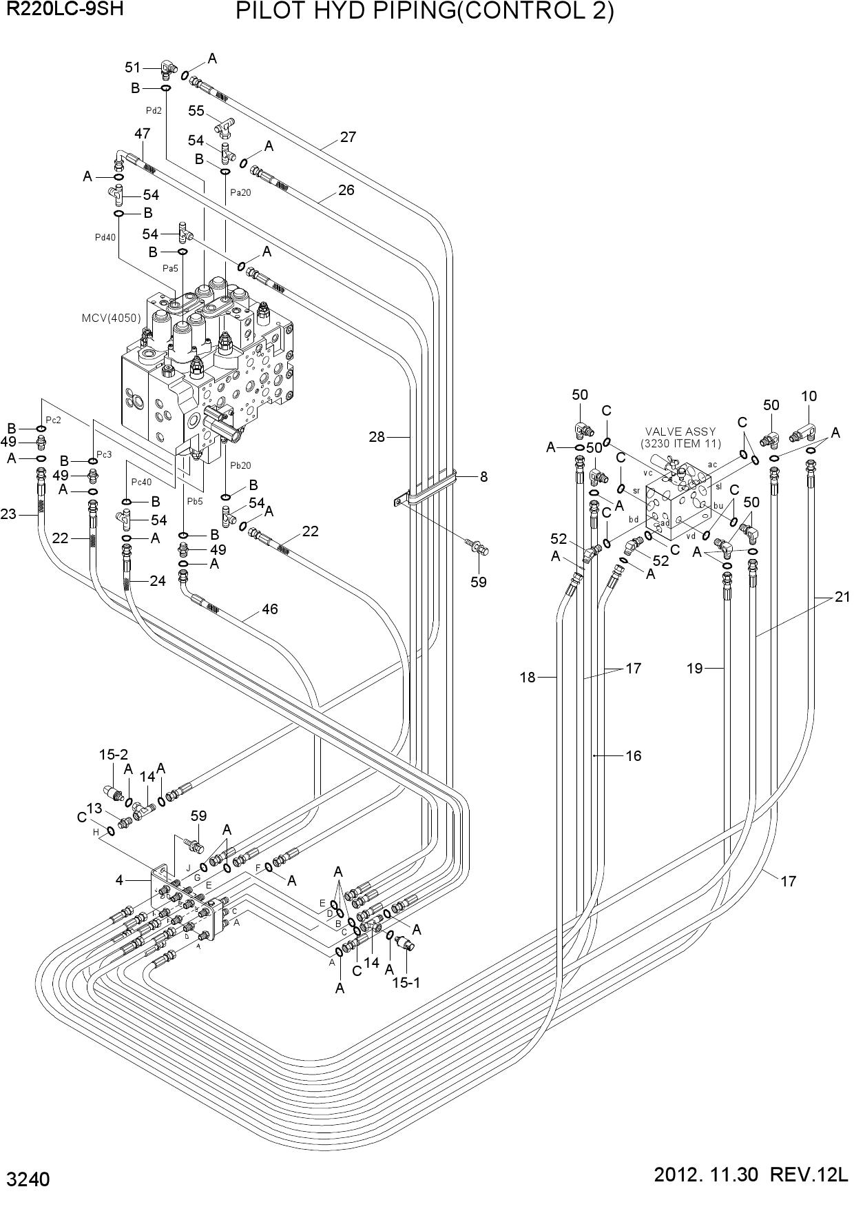 PILOT HYD PIPING(CONTROL 2, #1576-)