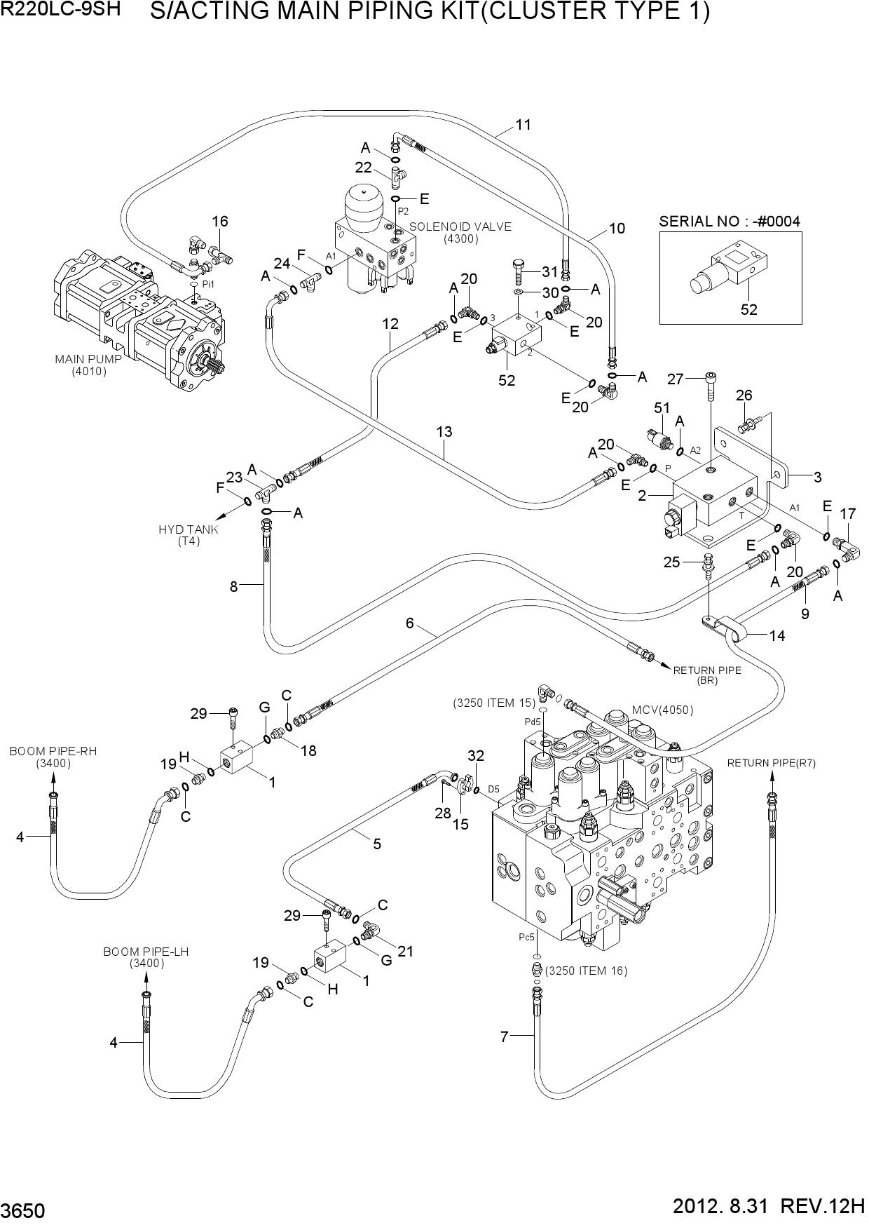 S/ACTING MAIN PIPING KIT(CLUSTER TYPE 1)